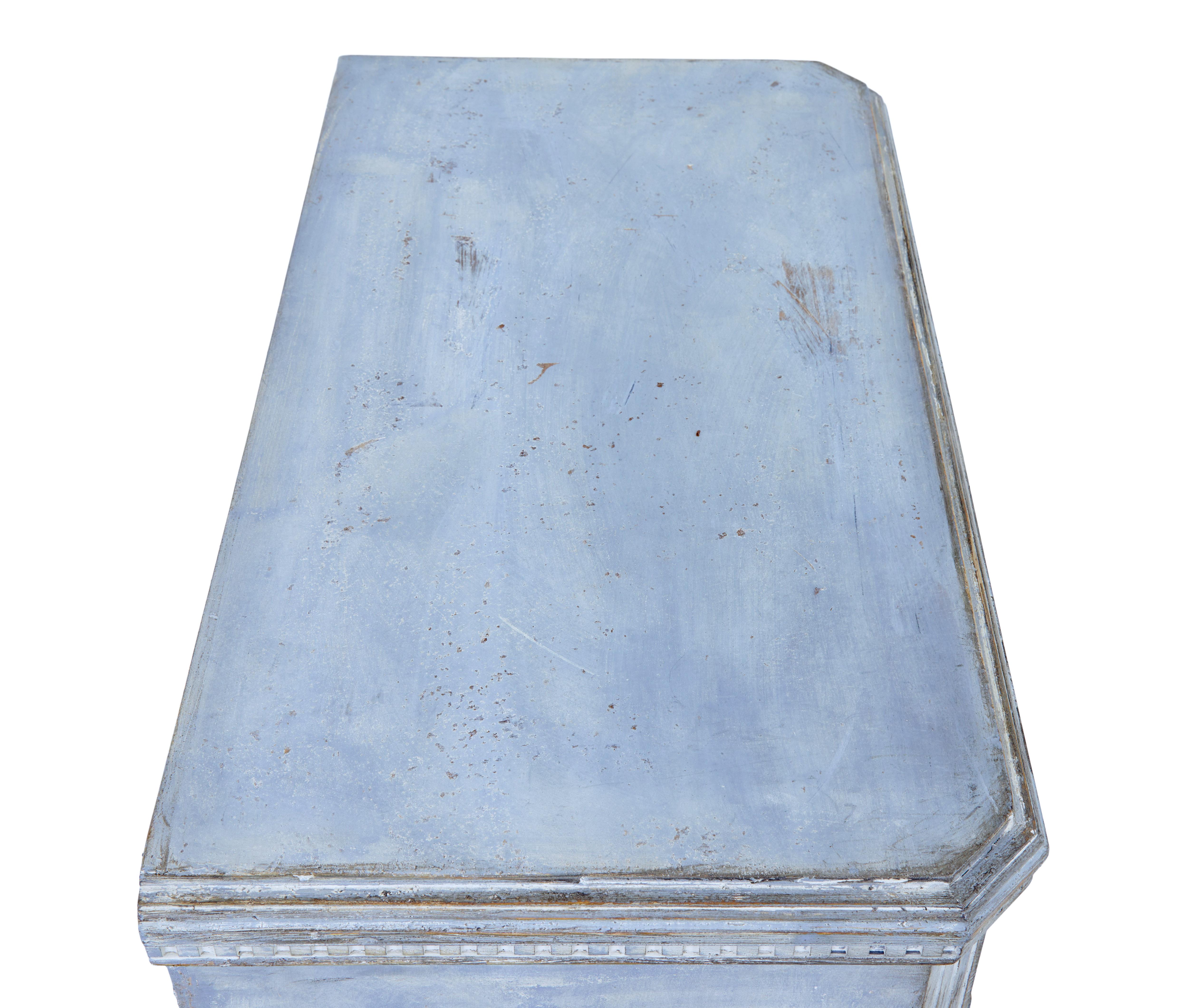 Gustavian Pair of 19th century blue painted chest of drawers
