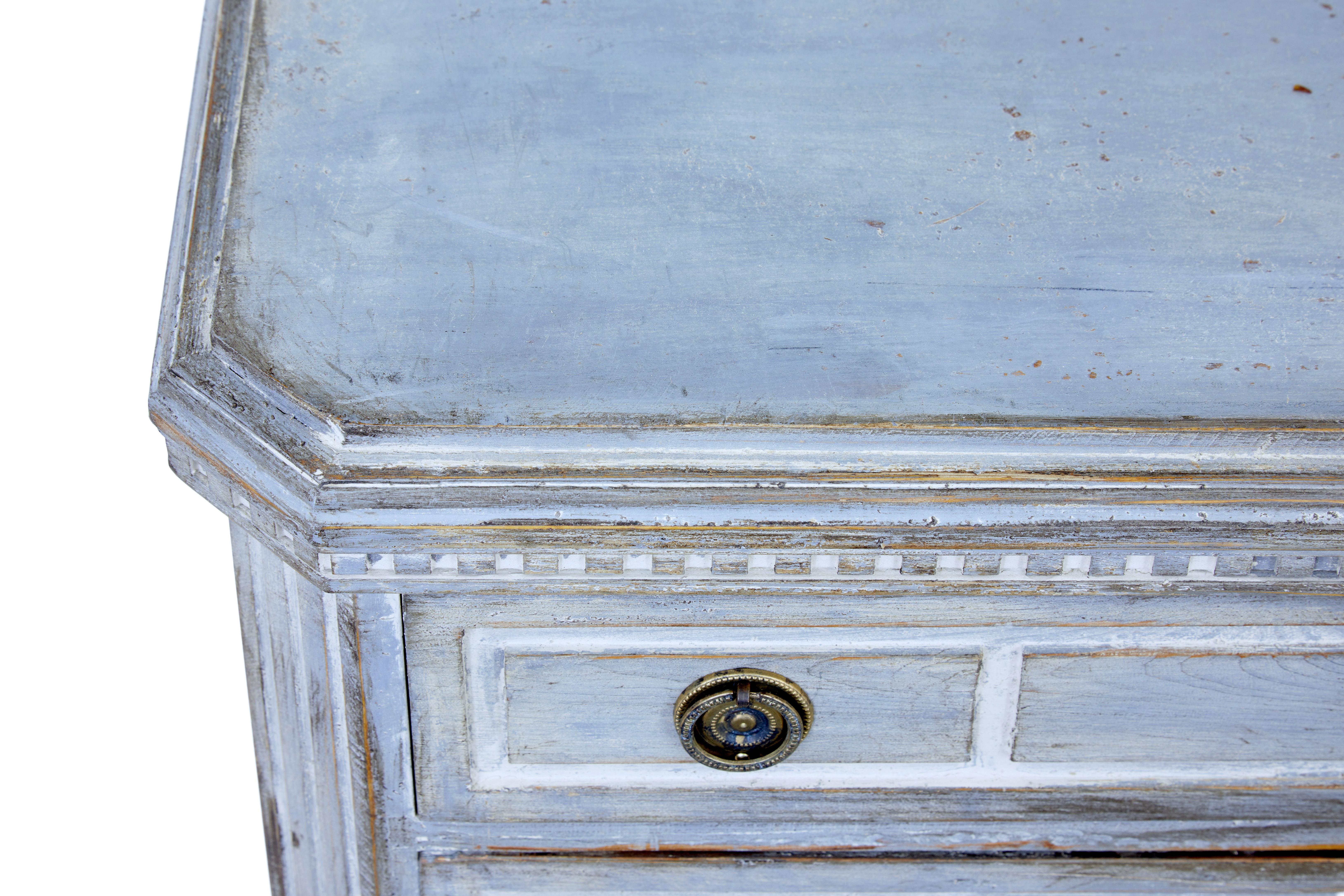 Swedish Pair of 19th century blue painted chest of drawers