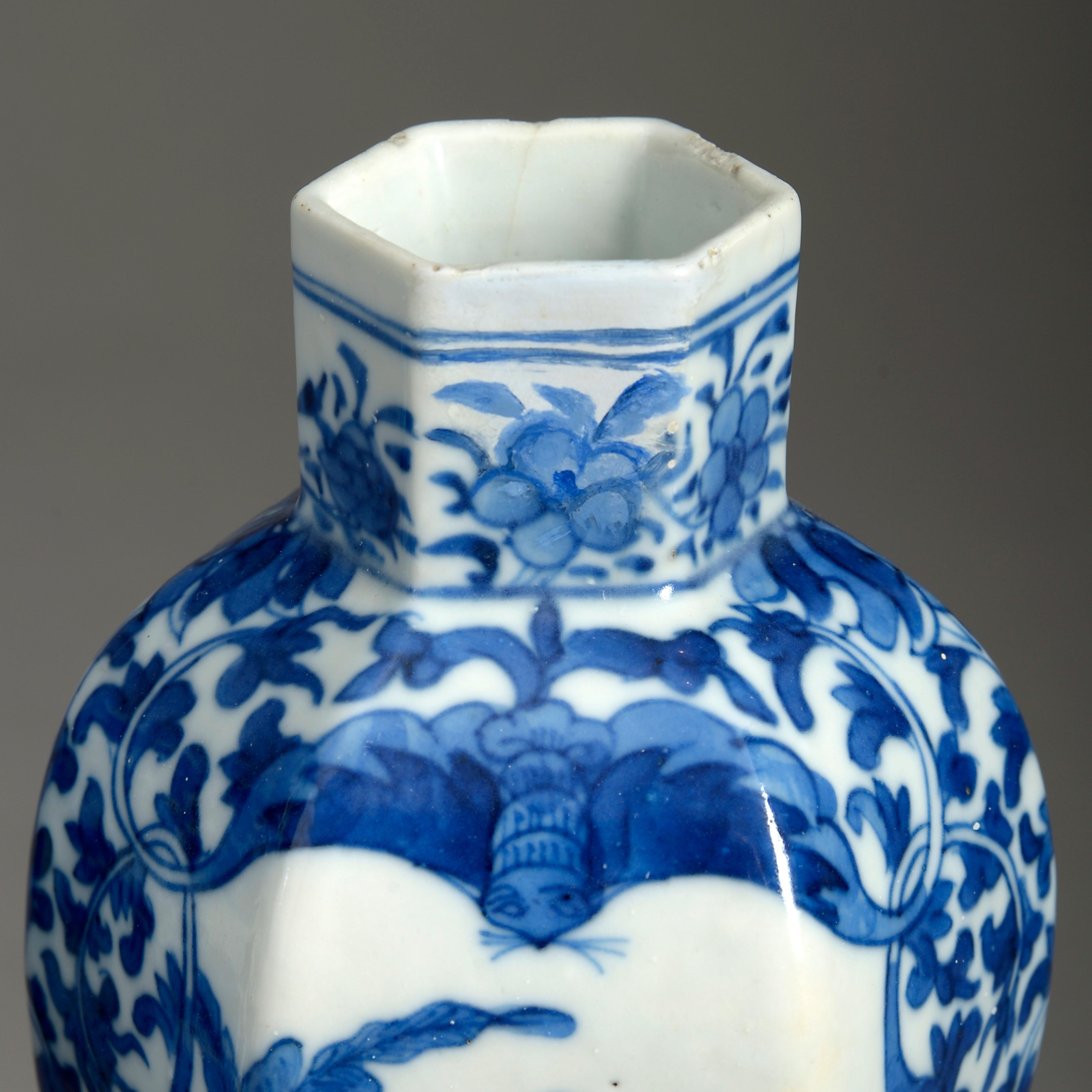 Chinese Pair of 19th Century Blue and White Porcelain Vases