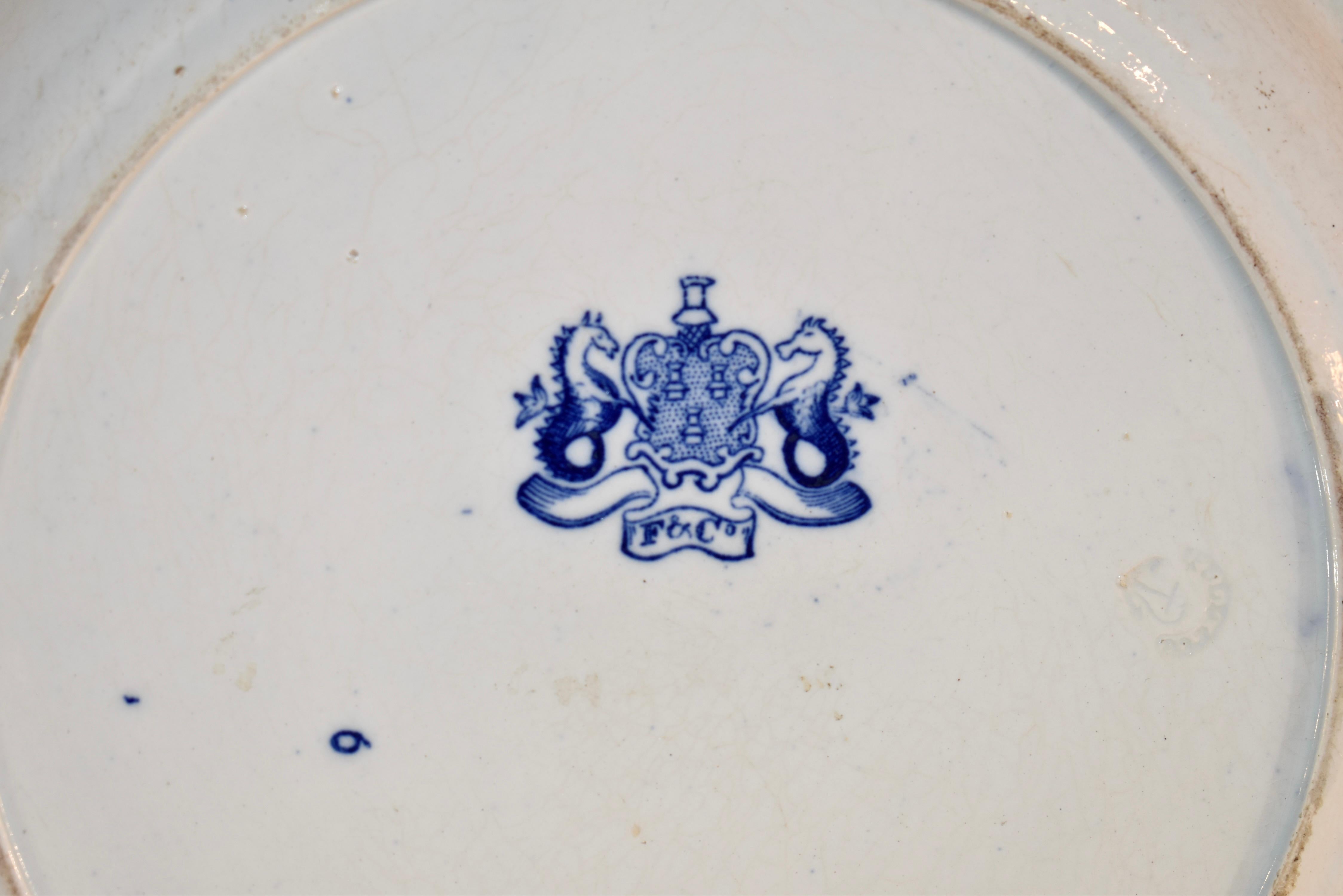 Pareja de platos de sauce azul del siglo XIX en venta 2