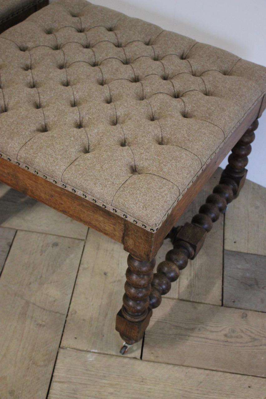 English Pair of 19th Century Bobbin Turned Country House Stools