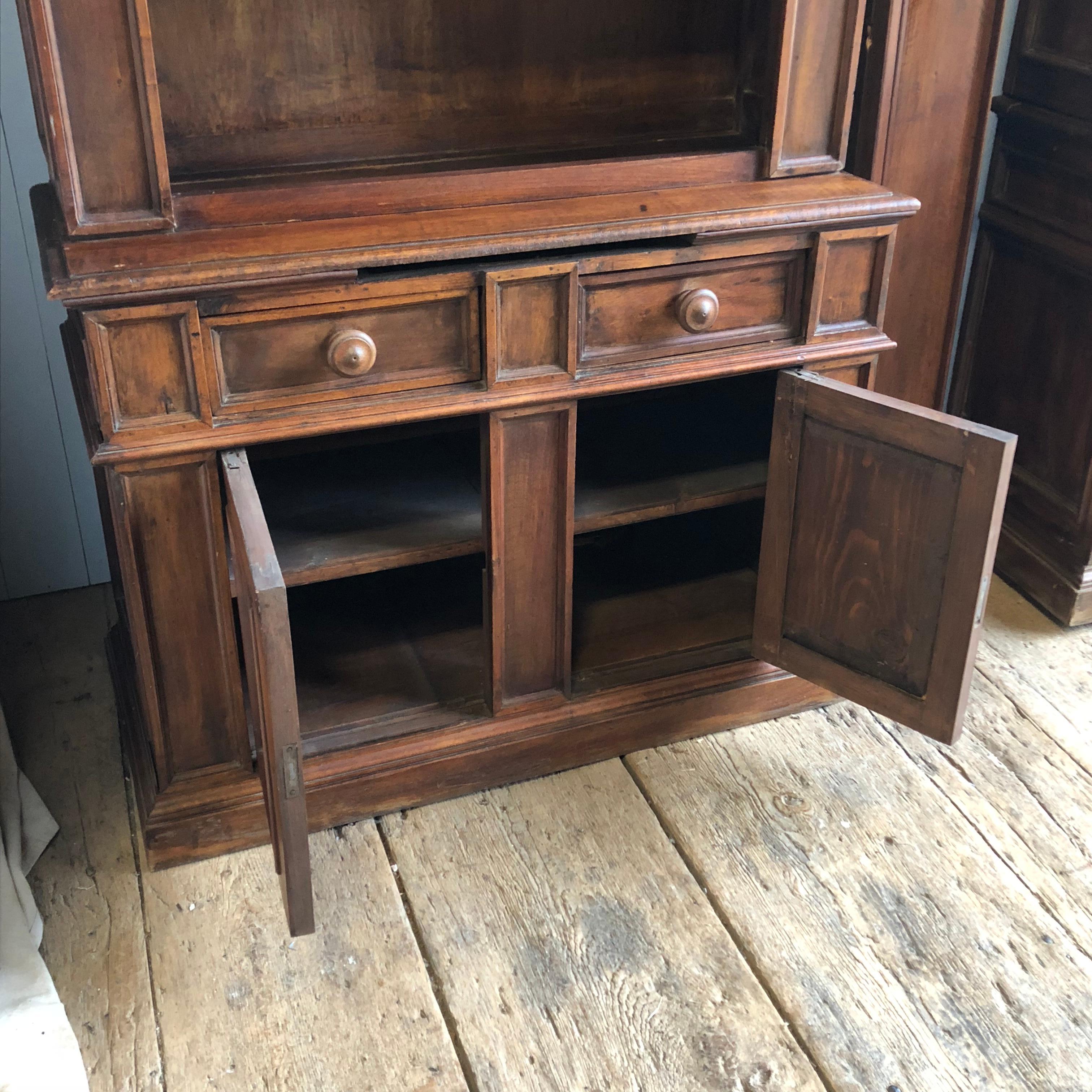 Pair of 19th Century Bookcase Cabinets with Center Shelves 4