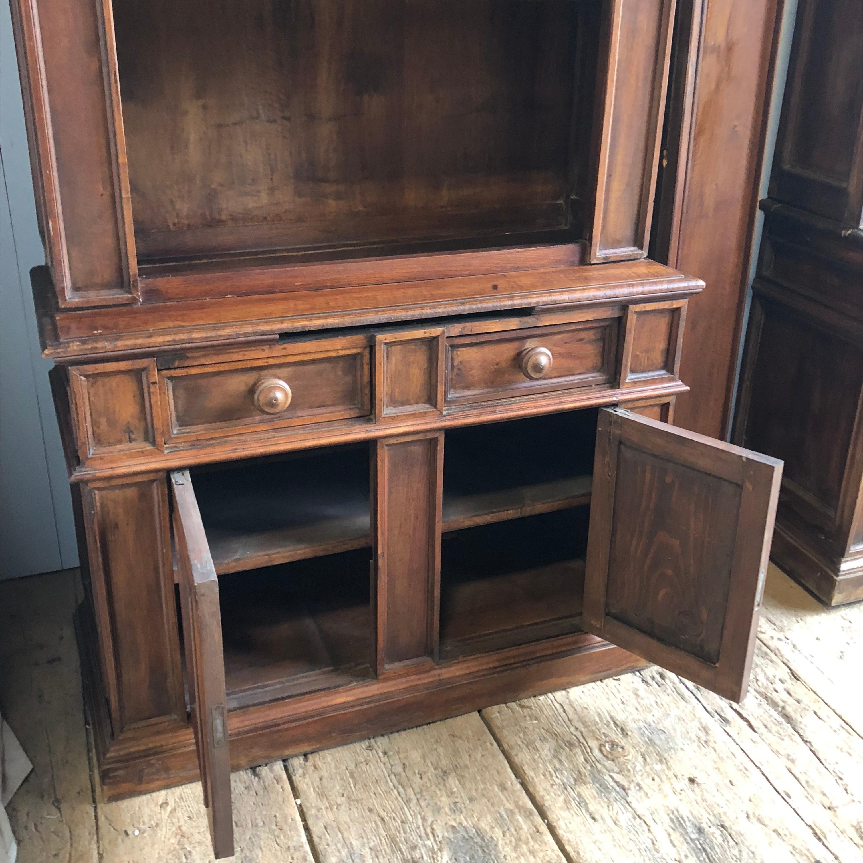 Pair of 19th Century Bookcase Cabinets with Center Shelves 5