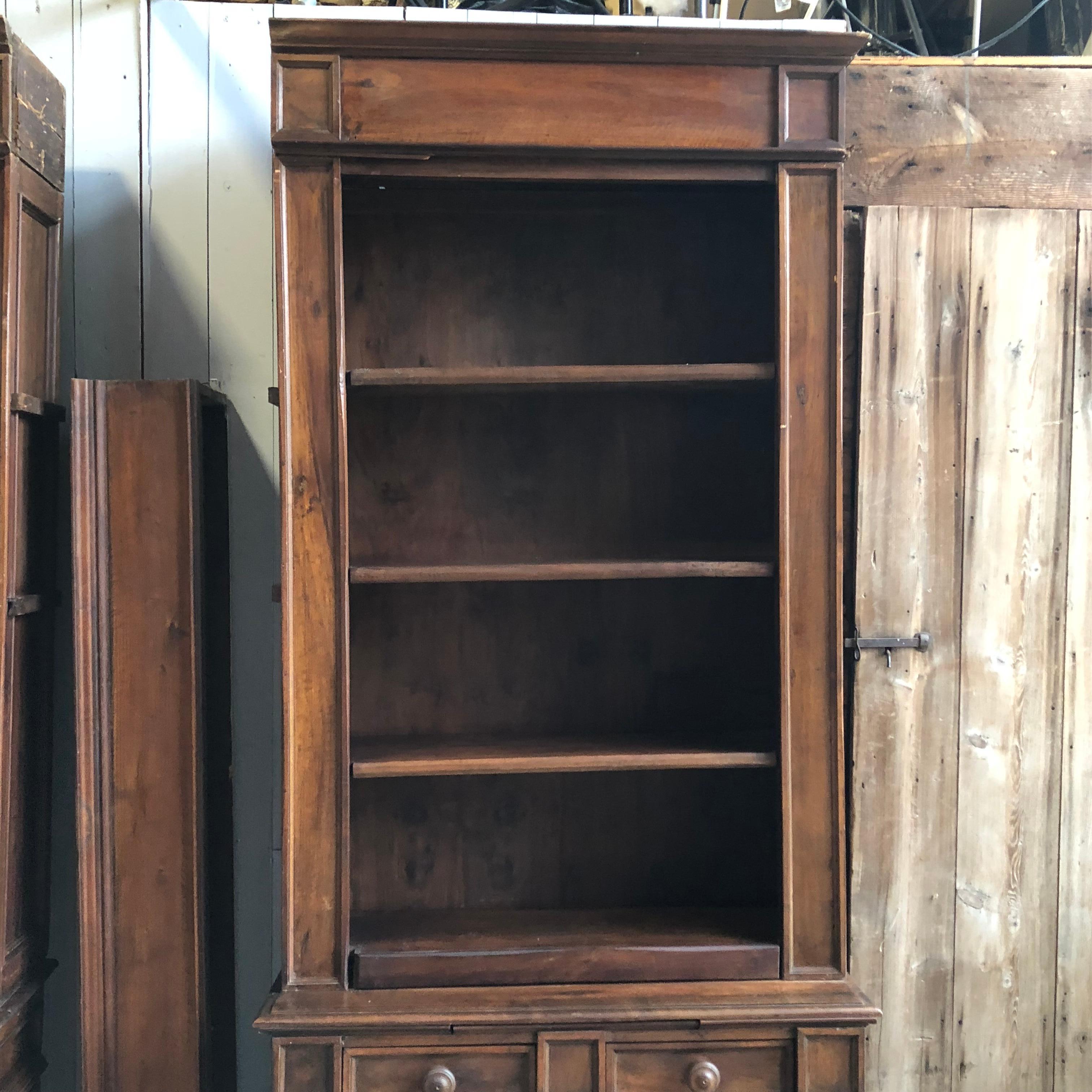 Pair of 19th Century Bookcase Cabinets with Center Shelves In Good Condition In Doylestown, PA