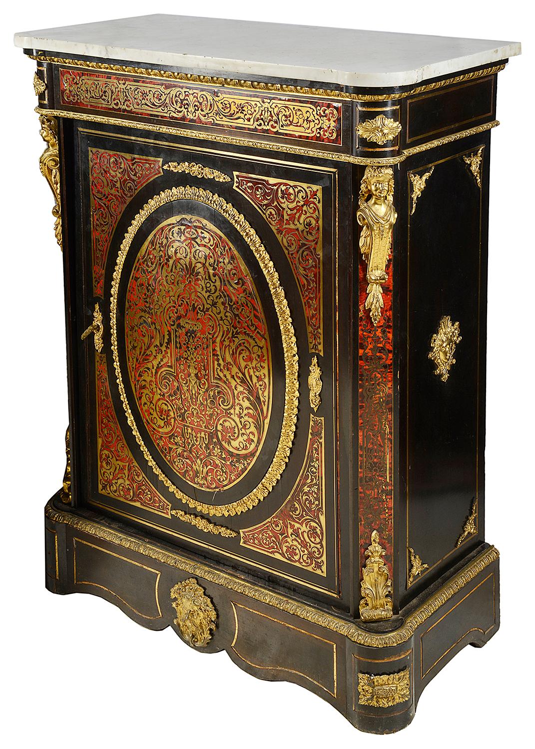 Pair of 19th Century Boulle Pier cabinets 4
