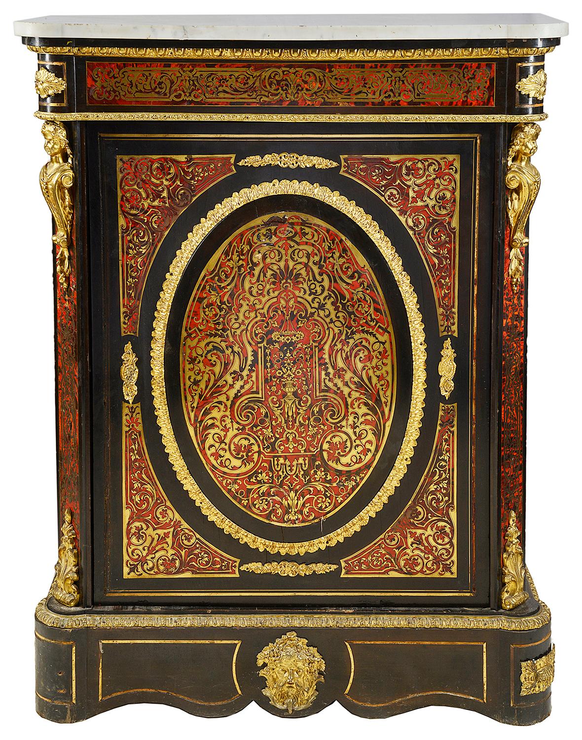 Pair of 19th Century Boulle Pier cabinets 5