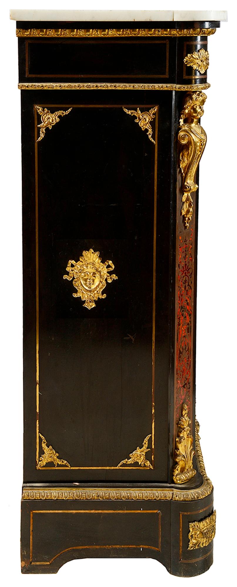 French Pair of 19th Century Boulle Pier cabinets