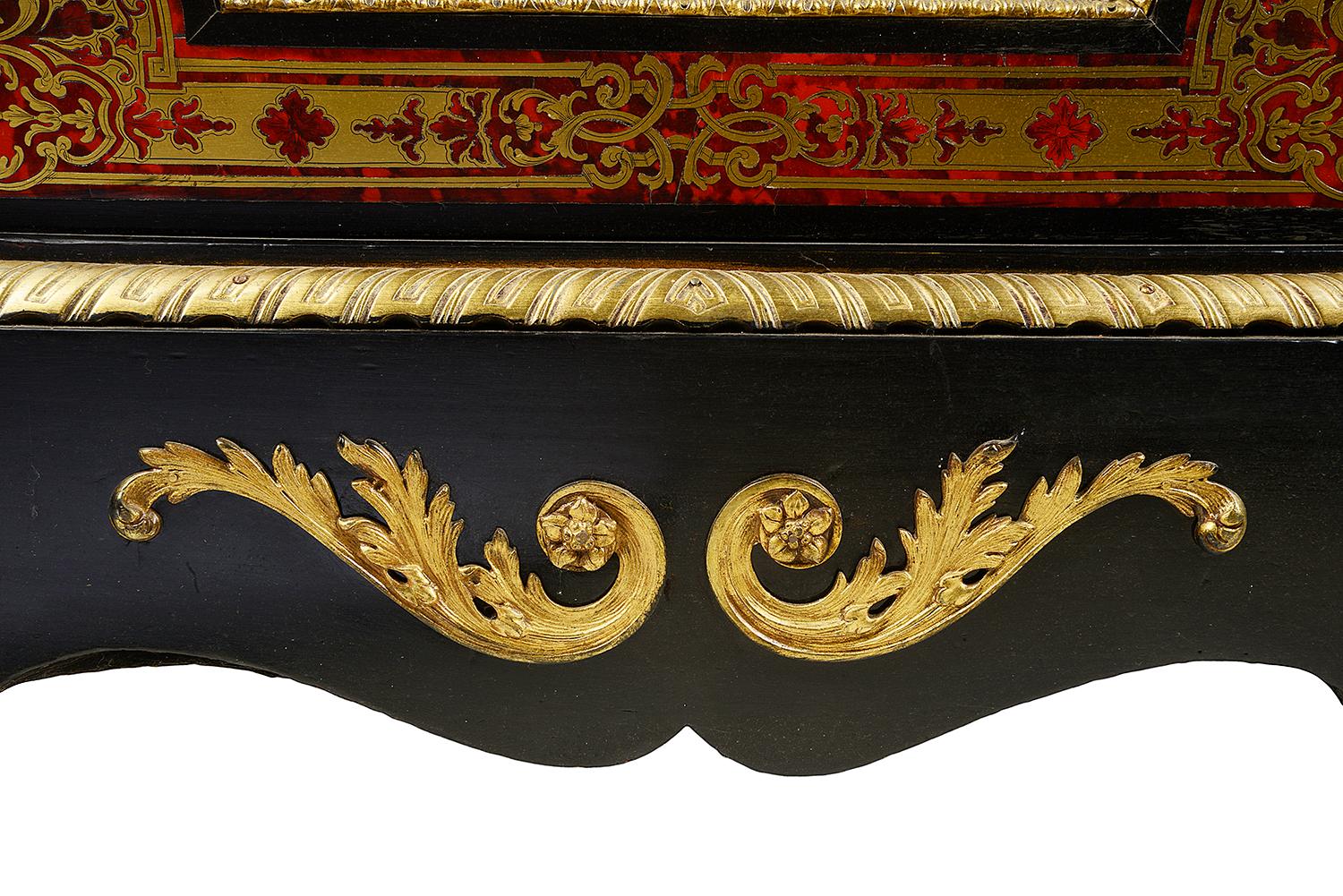 Brass Pair of 19th Century Boulle Pier Cabinets
