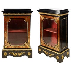 Pair of 19th Century Boulle Pier Cabinets