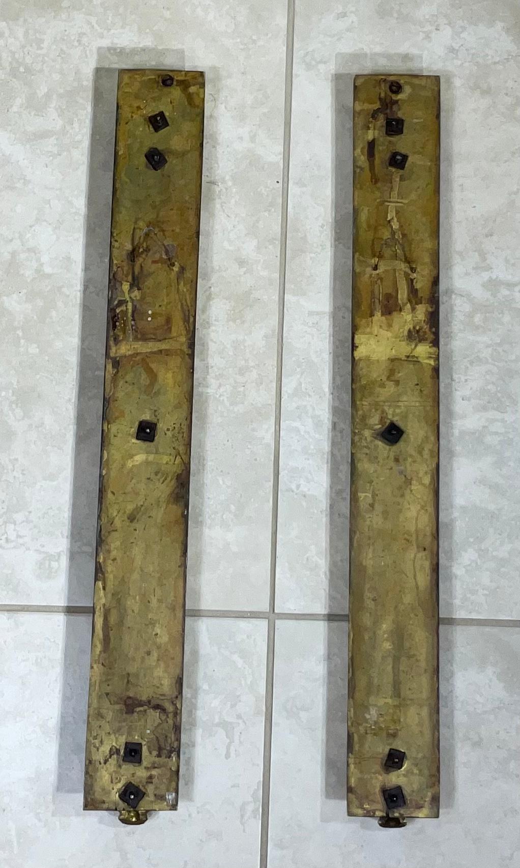 Pair of 19th Century Brass and Bronze Wall Hanging Ornament For Sale 1