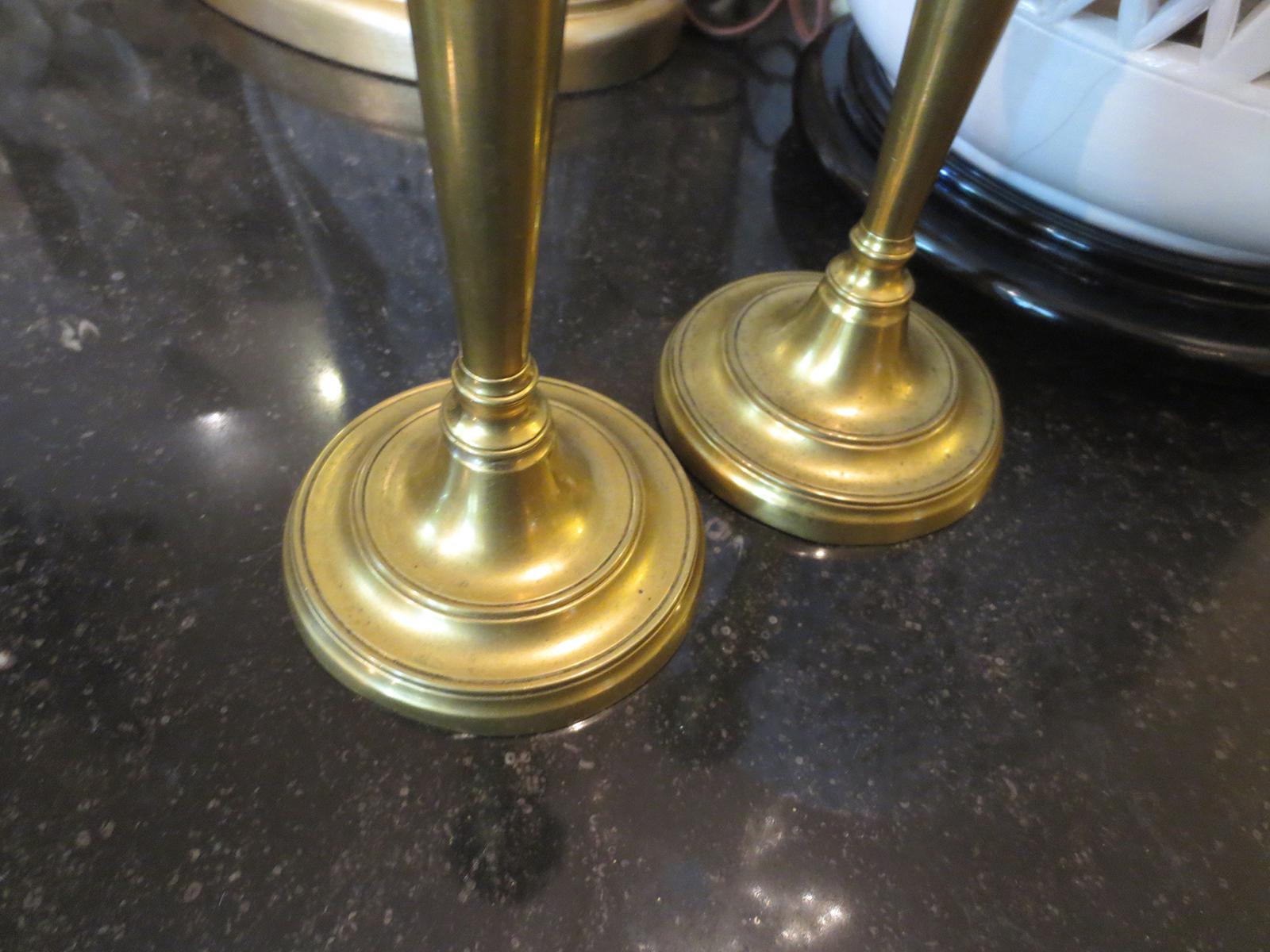 Pair of 19th Century Brass Candlesticks In Good Condition For Sale In Atlanta, GA