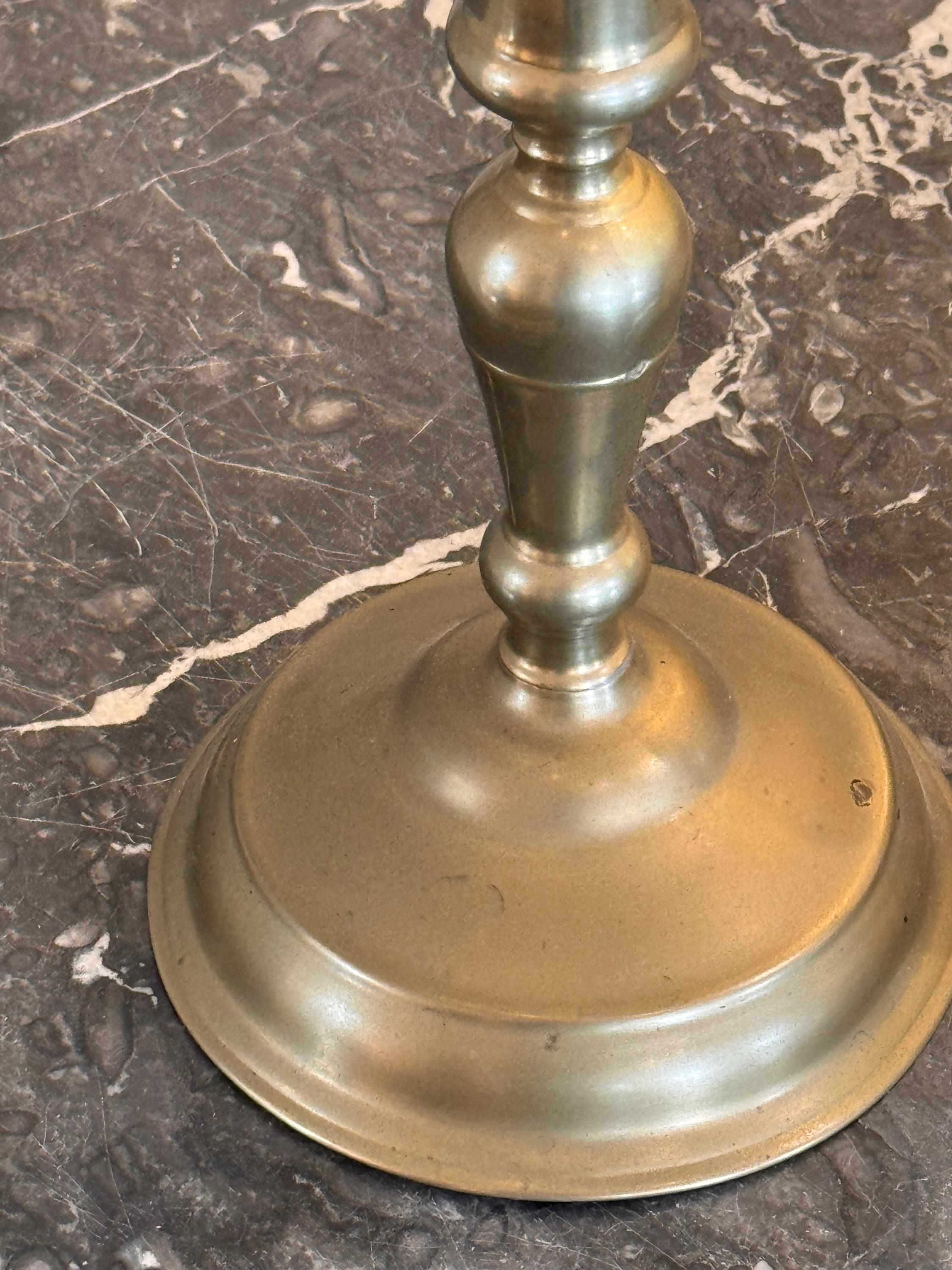 Pair of 19th Century Brass Candlesticks For Sale 2