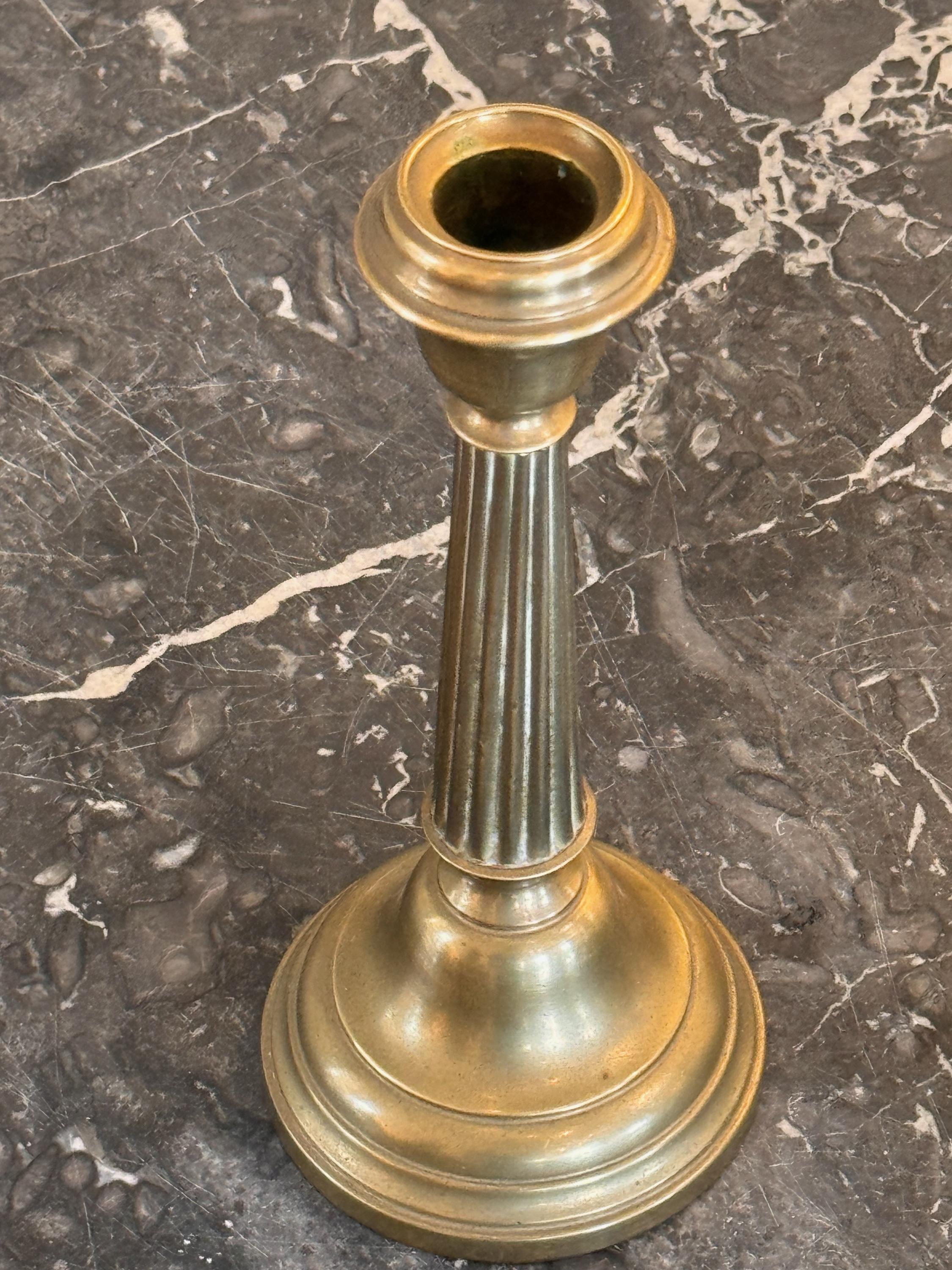 Pair of 19th Century Brass Candlesticks For Sale 3