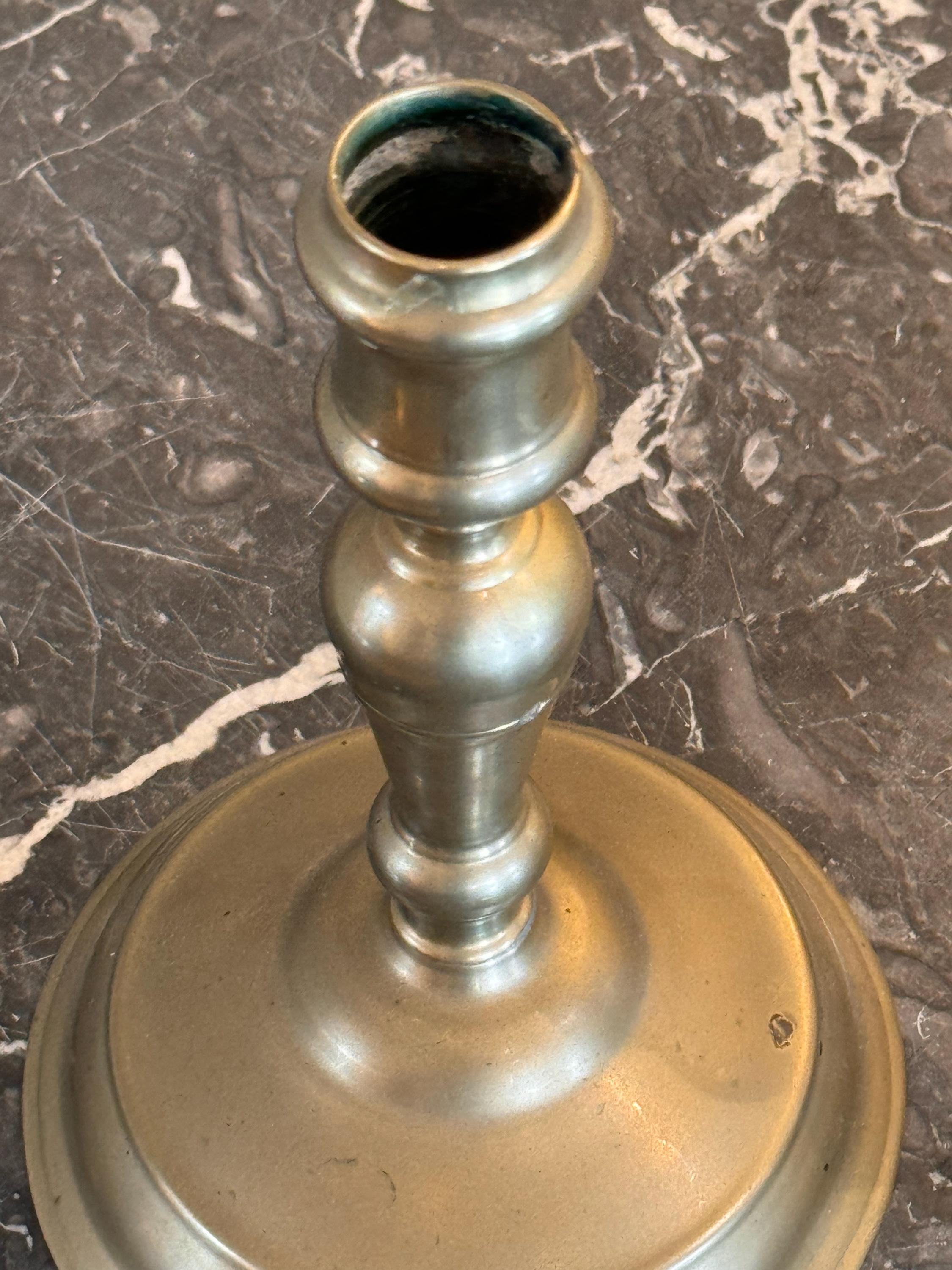 Pair of 19th Century Brass Candlesticks For Sale 4