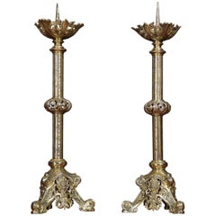 Pair of 19th Century Brass Candlesticks