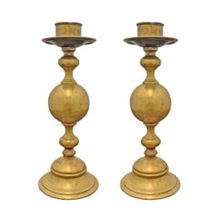 Paire de chandeliers en laiton du 19ème siècle