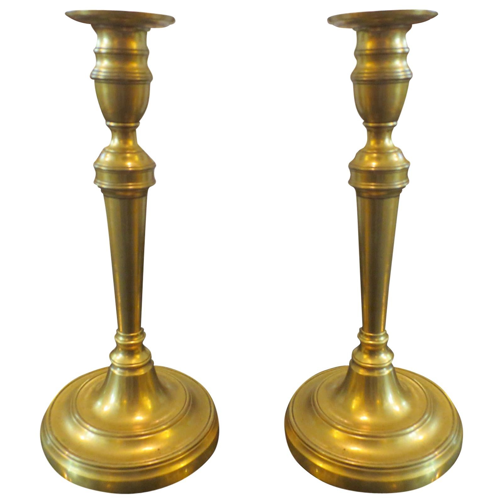 Pair of 19th Century Brass Candlesticks For Sale