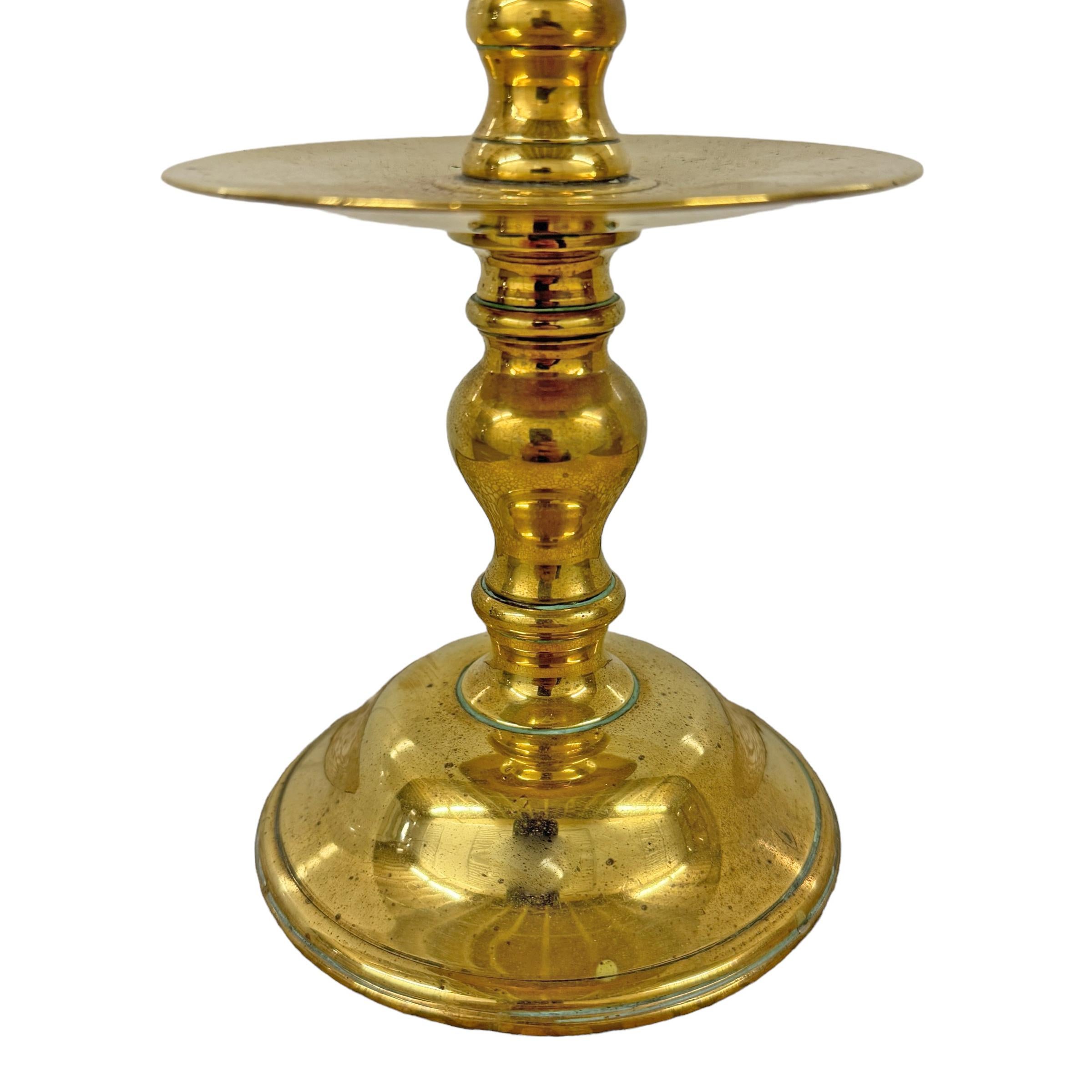Pair of 19th Century Brass Candlesticks with Bells For Sale 6