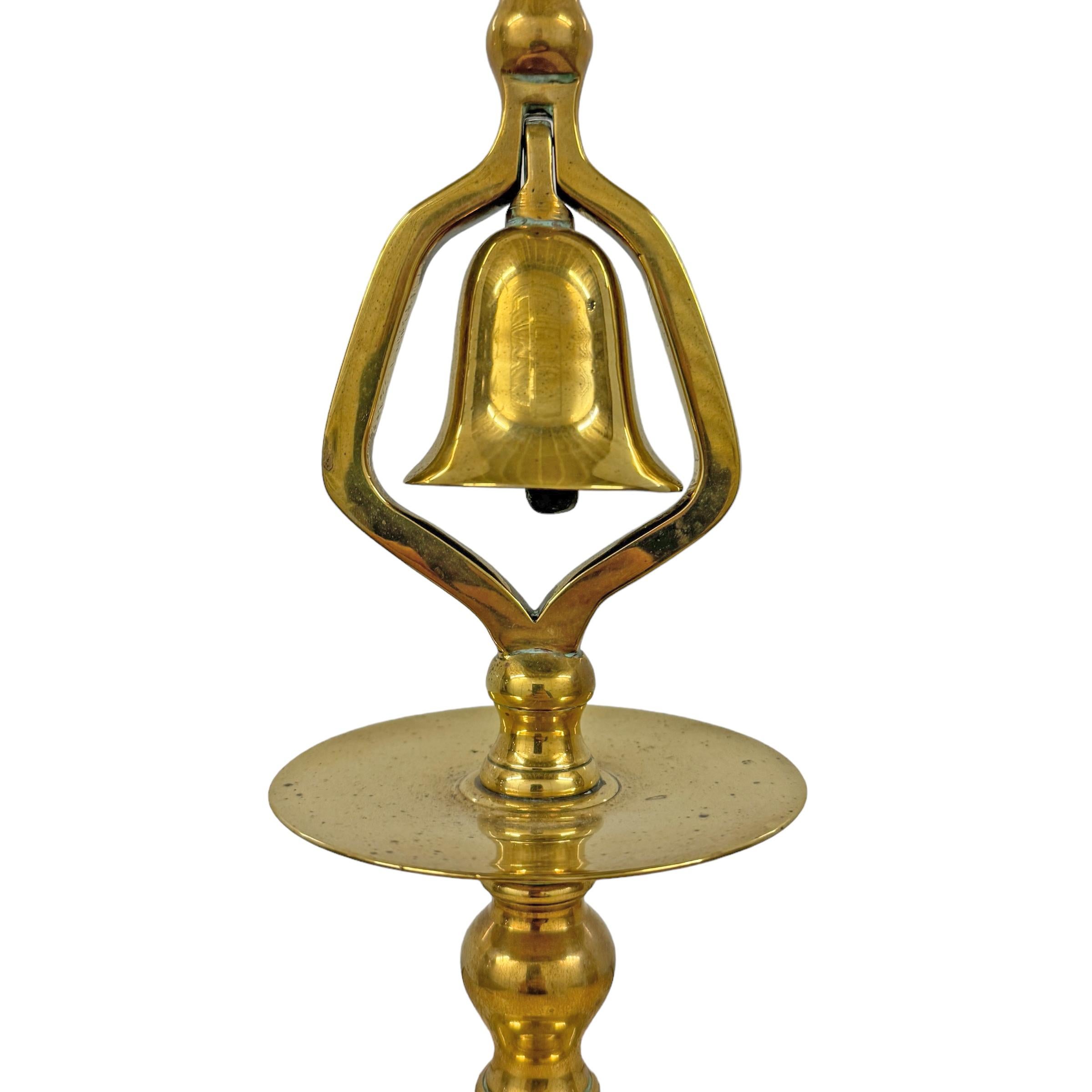 Pair of 19th Century Brass Candlesticks with Bells For Sale 1
