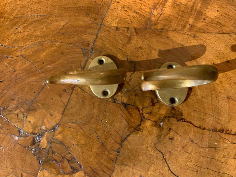 Pair of 19th Century Brass Fireplace Jamb Hooks at 1stDibs