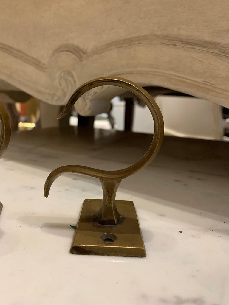 Pair of 19th Century Brass Fireplace Jamb Hooks at 1stDibs
