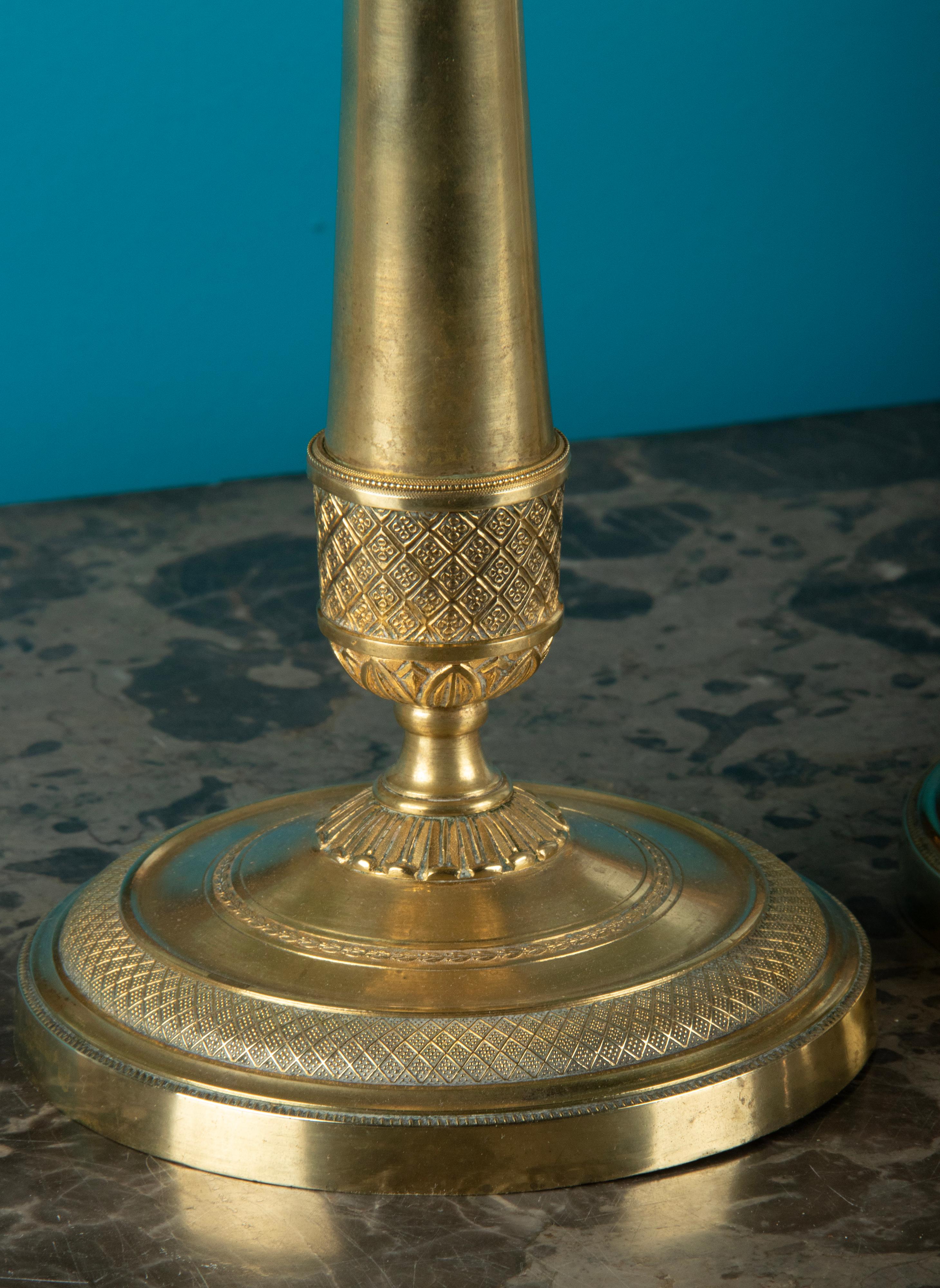Pair of 19th Century Brass Louis XVI Style Candlesticks 7