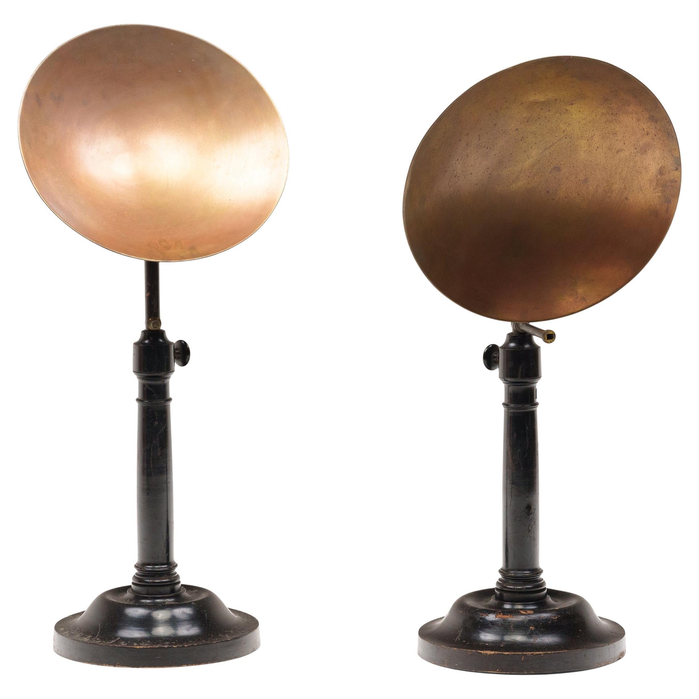 Pair of 19th Century Brass Parabolic Reflectors