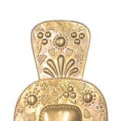 Pair of 19th Century Brass Repousse Wall Sconces