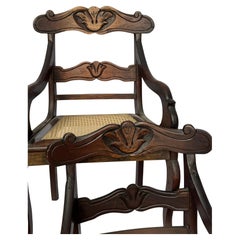 Pair of 19th Century Brazilian Empire Armchairs in Carved Tropical Hardwood