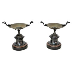 Antique Pair of 19th Century Bronze and Marble Garniture by J. Moigniez