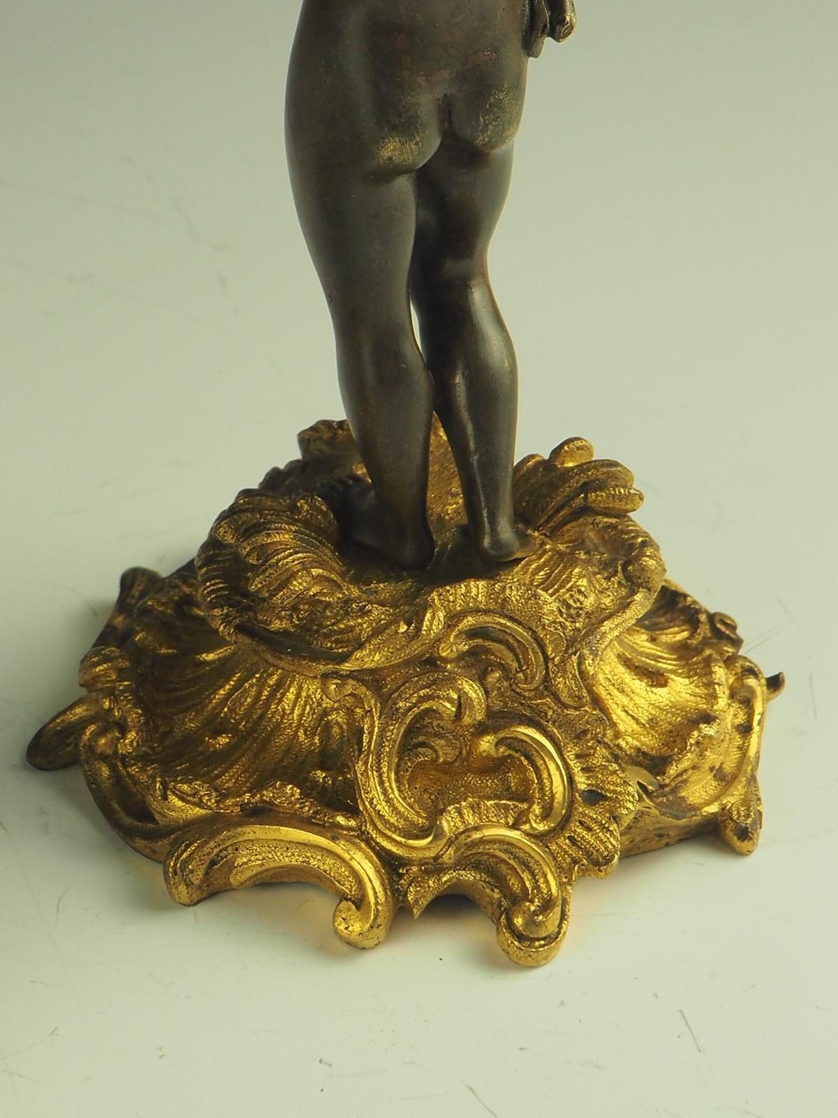 Pair of 19th Century Bronze and Ormolu Twin-Light Cherub Candelabra For Sale 11