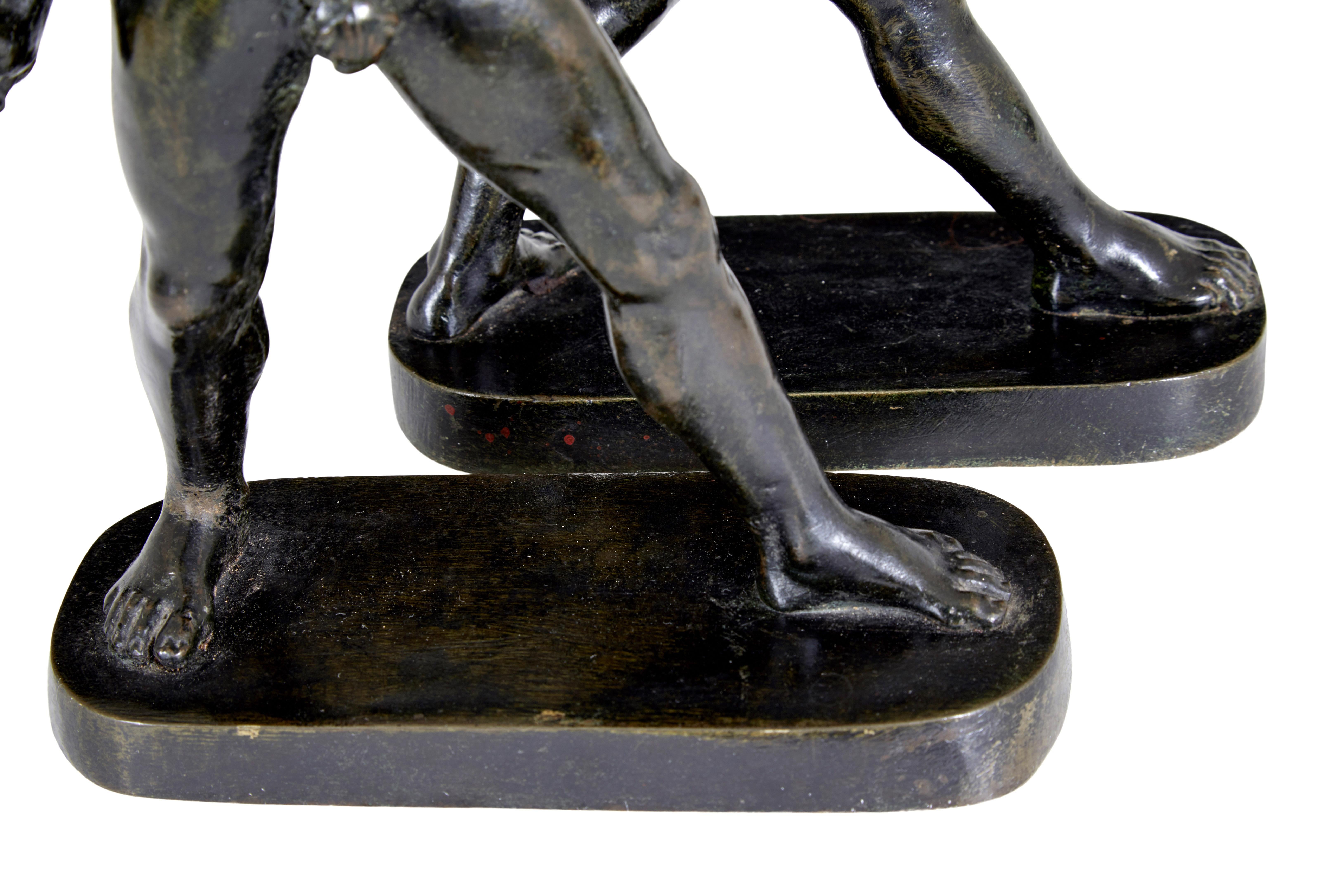 Pair of 19th Century Bronze Athlete Figures After Canova 2