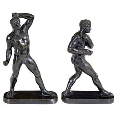 Pair of 19th Century Bronze Athlete Figures After Canova