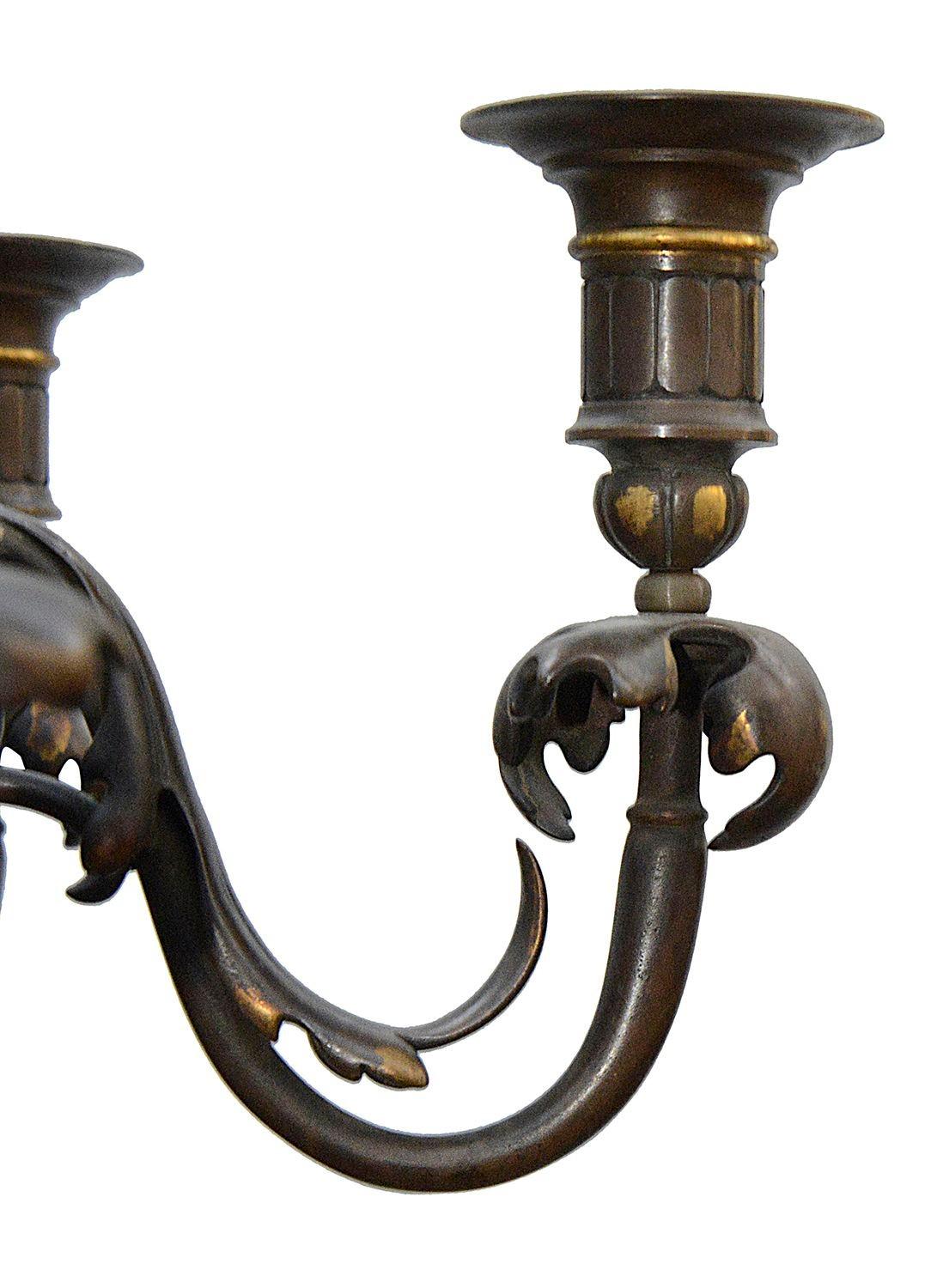 Coppia di candelabri in bronzo del XIX secolo, con timbro Barbedienne. Altezza 208 cm in vendita 6