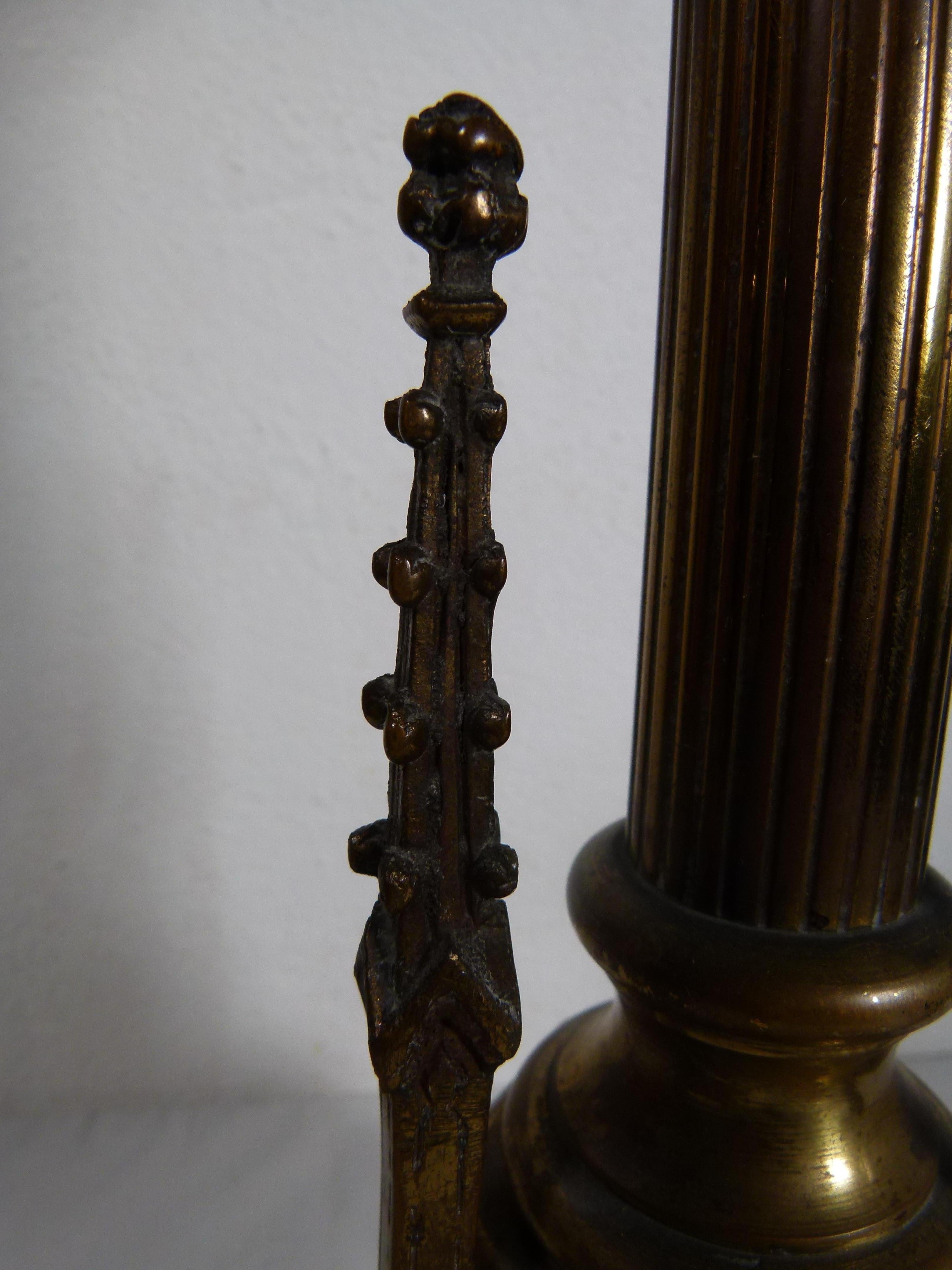 Pair of 19th Century Bronze Candlesticks 4