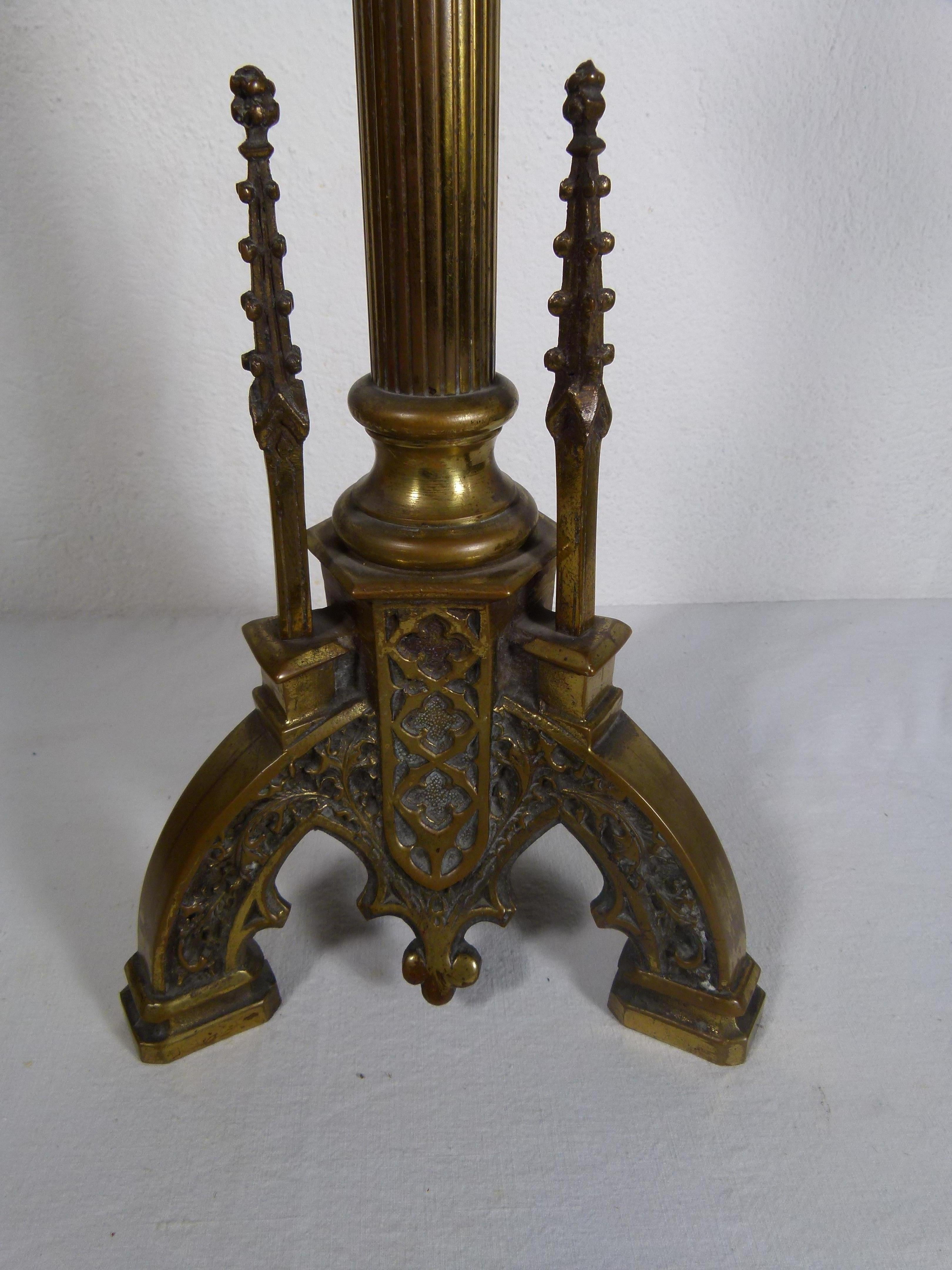 French Pair of 19th Century Bronze Candlesticks