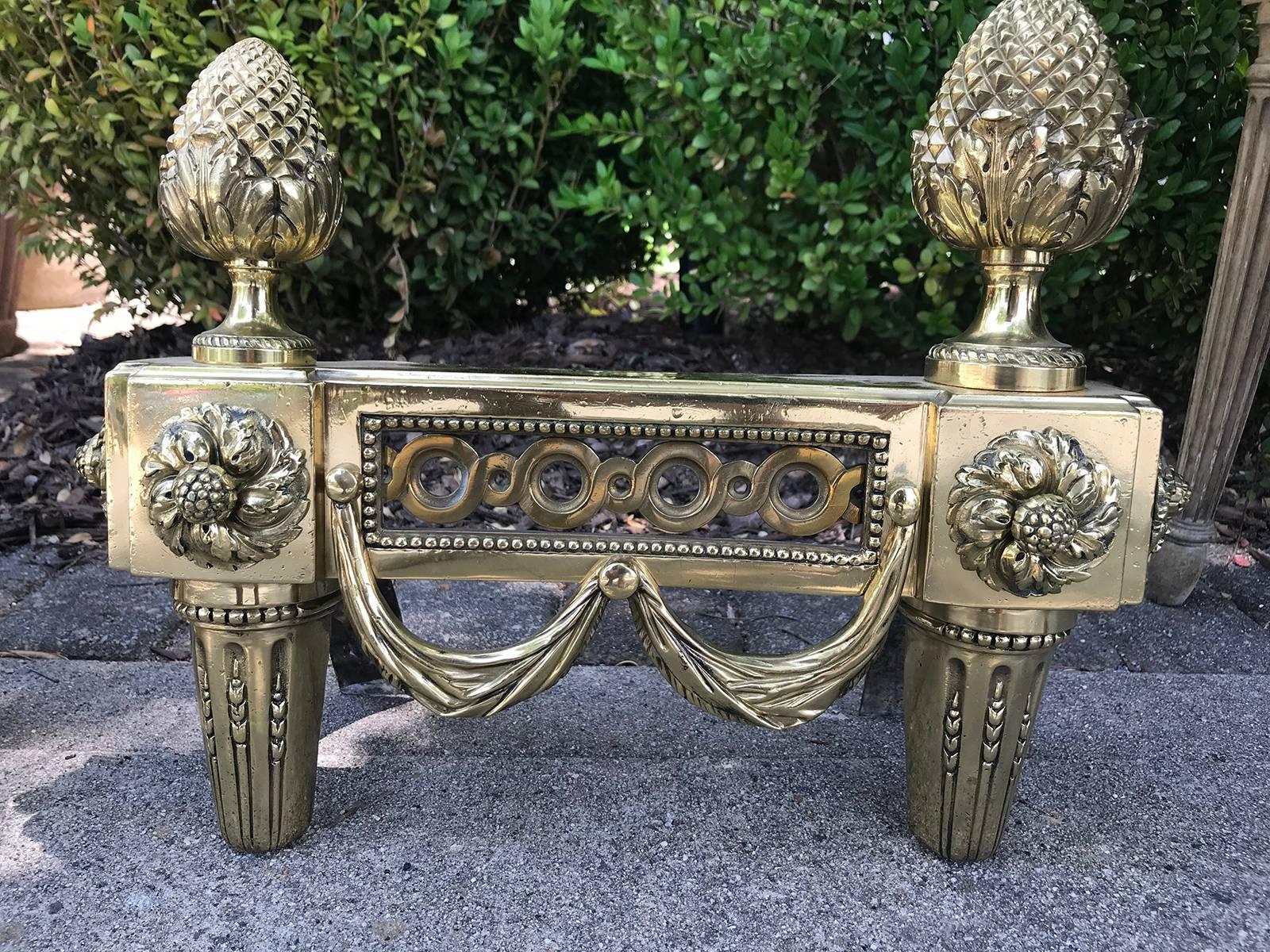 Pair of 19th Century Bronze Empire Style Chenets In Good Condition For Sale In Atlanta, GA