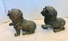Pair of 19TH Century Bronze Foo Dogs
