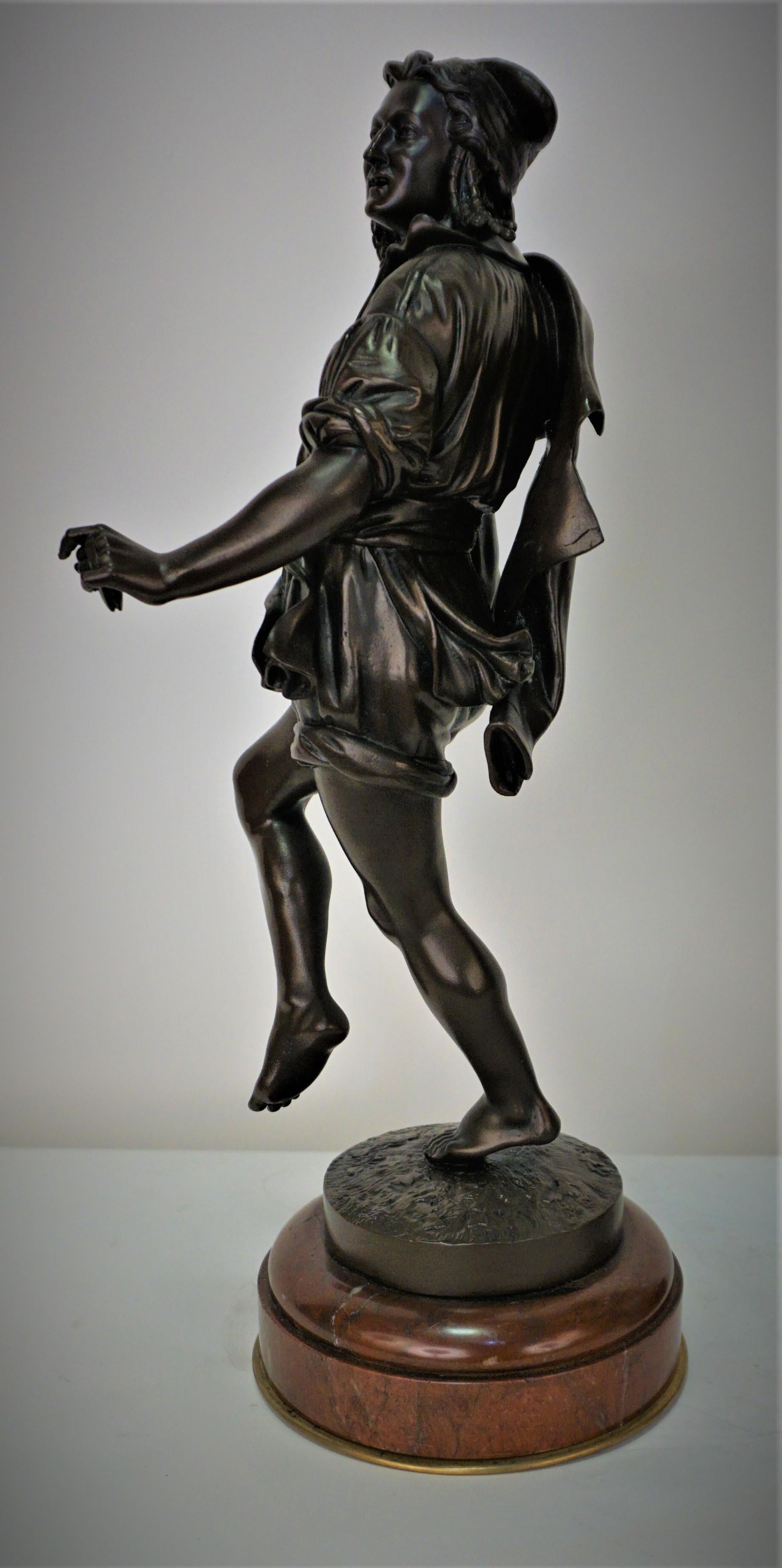 Bronze Paire de danseurs napolitaines avec figure masculine en bronze du 19ème siècle par Pradier en vente