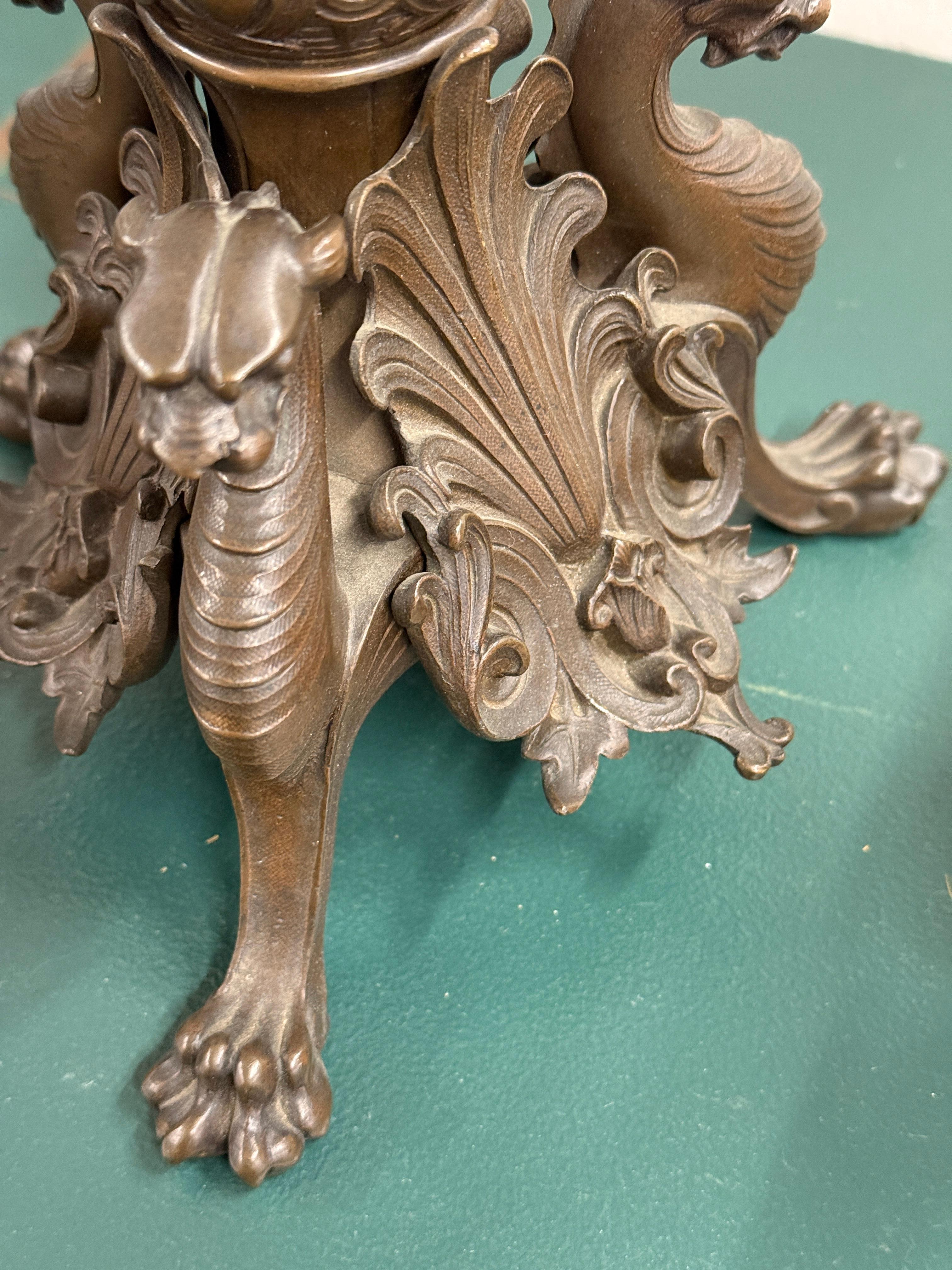 Coppia di candelabri neoclassici francesi in bronzo del XIX secolo in vendita 1