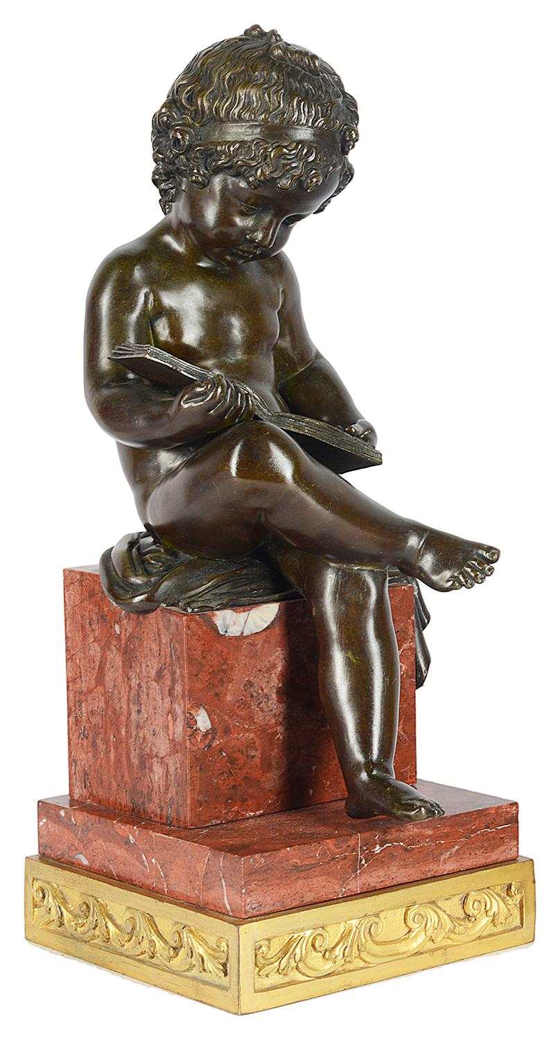 Pair of 19th Century Bronze Putti In Good Condition For Sale In Brighton, Sussex