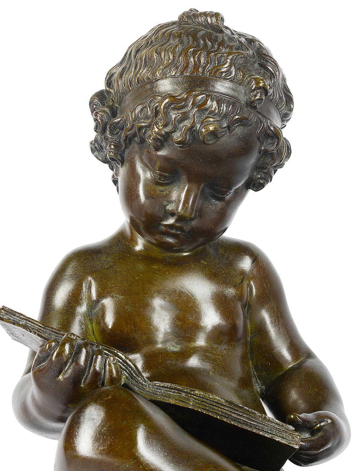 Pair of 19th Century Bronze Putti For Sale 3