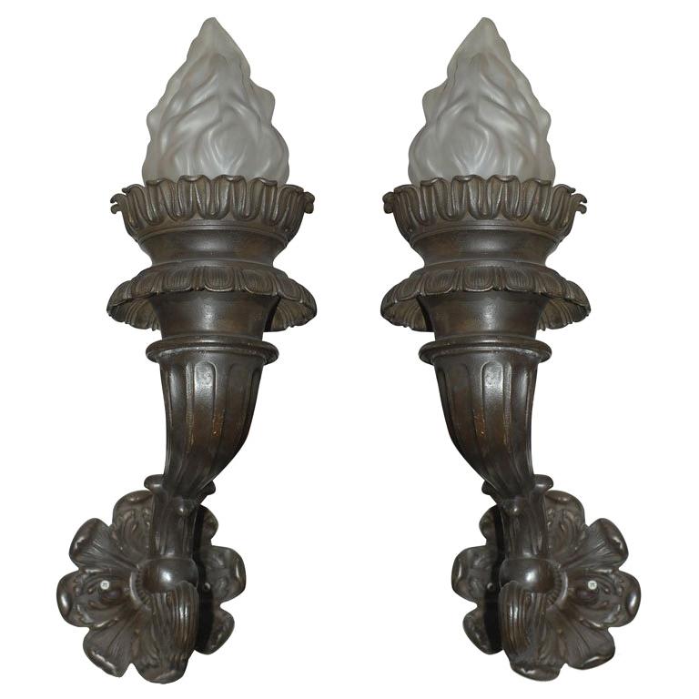 Pair of 19th Century Bronze Sconces