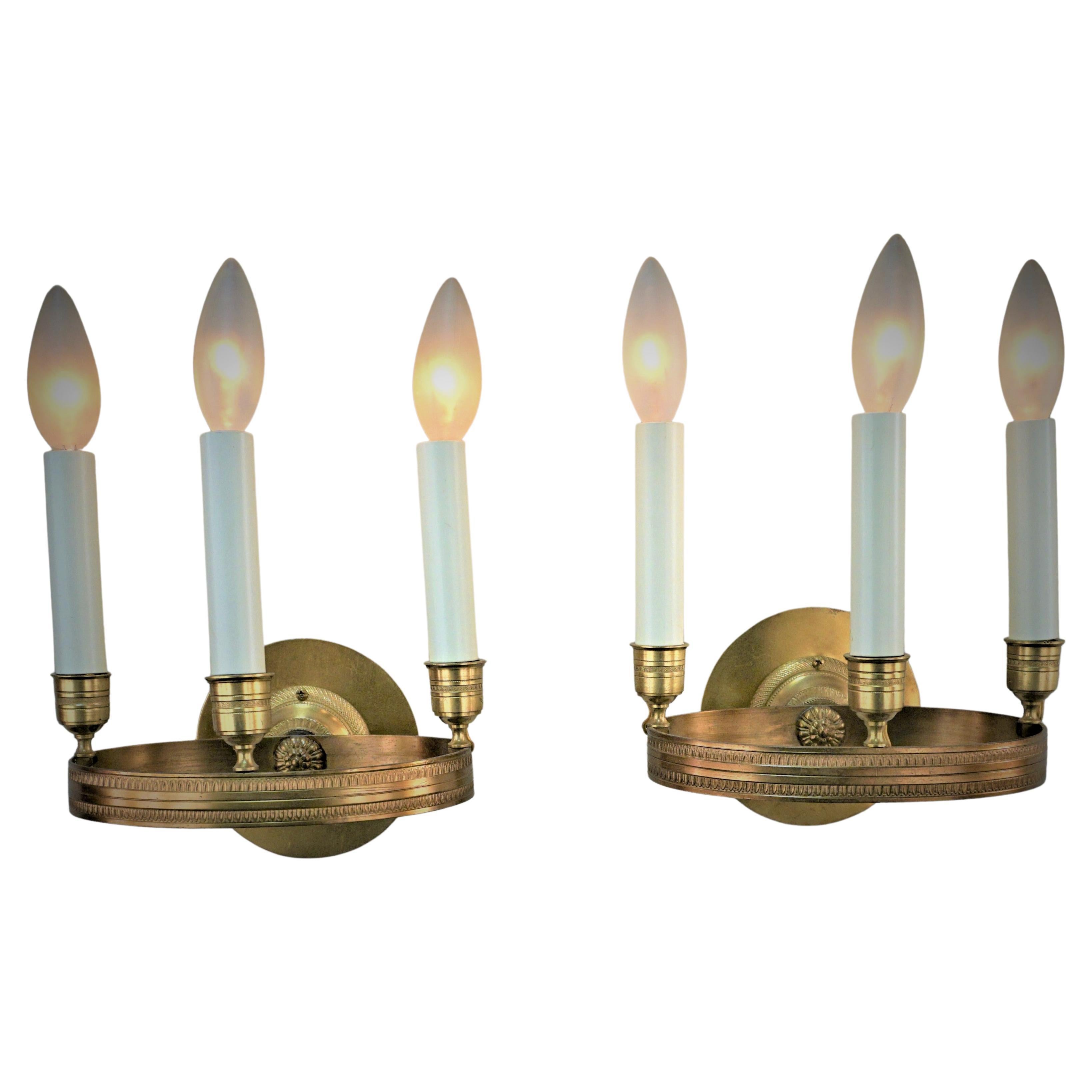 Pair of 19th Century Bronze Wall Sconces For Sale