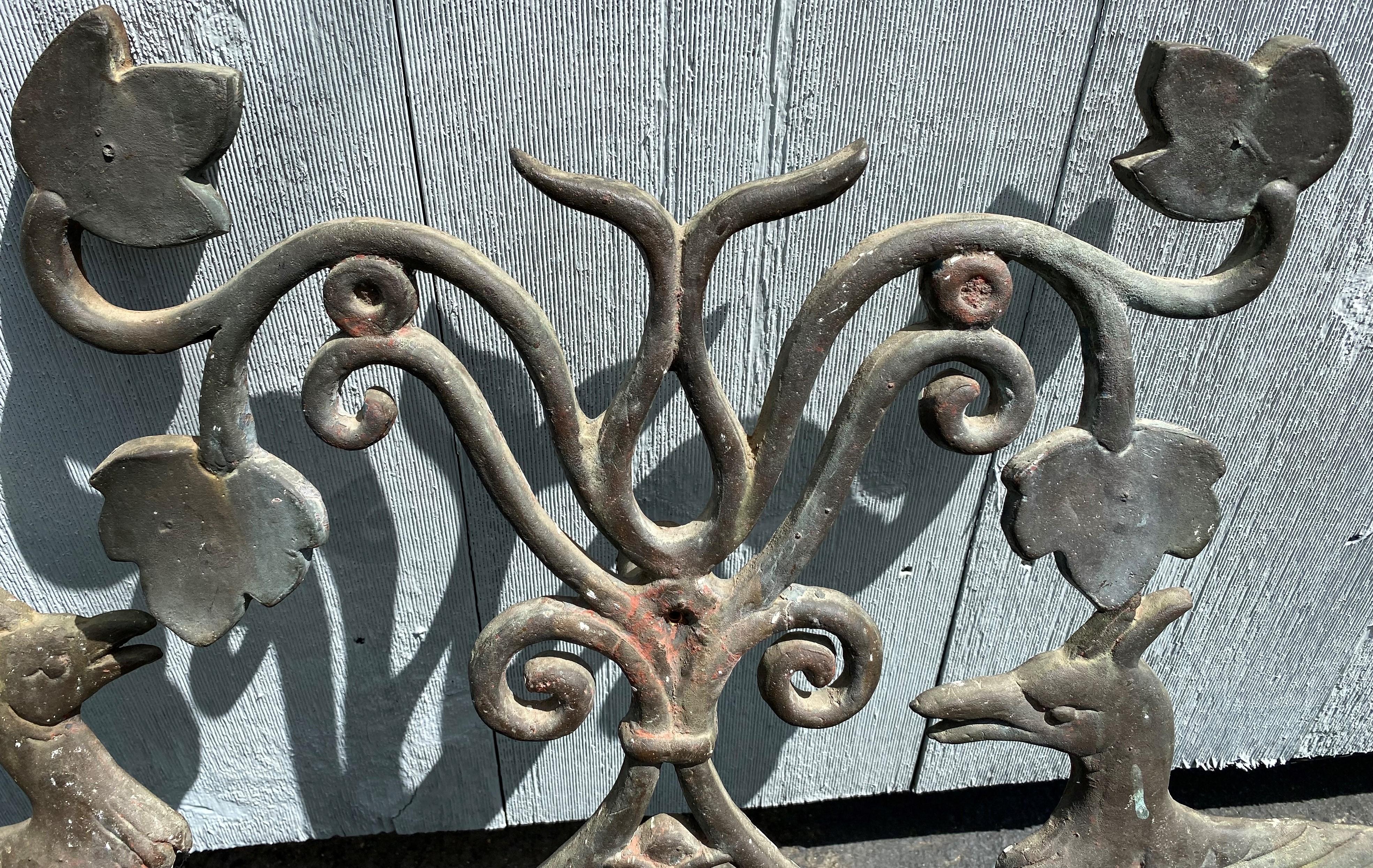Pair of 19th Century Bronze Window Guards From a Philadelphia Townhouse In Good Condition For Sale In Milford, NH