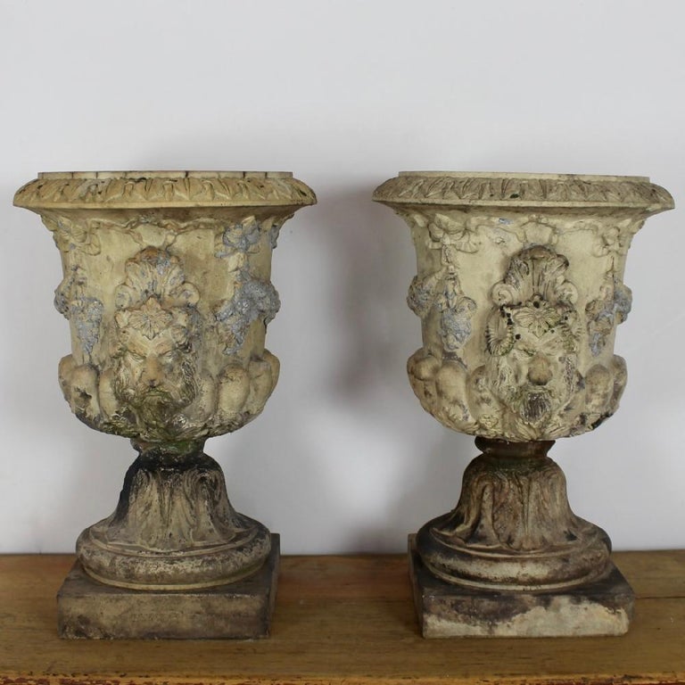 Pair of 19th Century Buff Terracotta Garden Urns by Garnkirk at 1stDibs