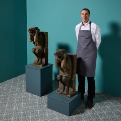 Pareja De Gárgolas De Terracota Bufa Del Siglo XIX
