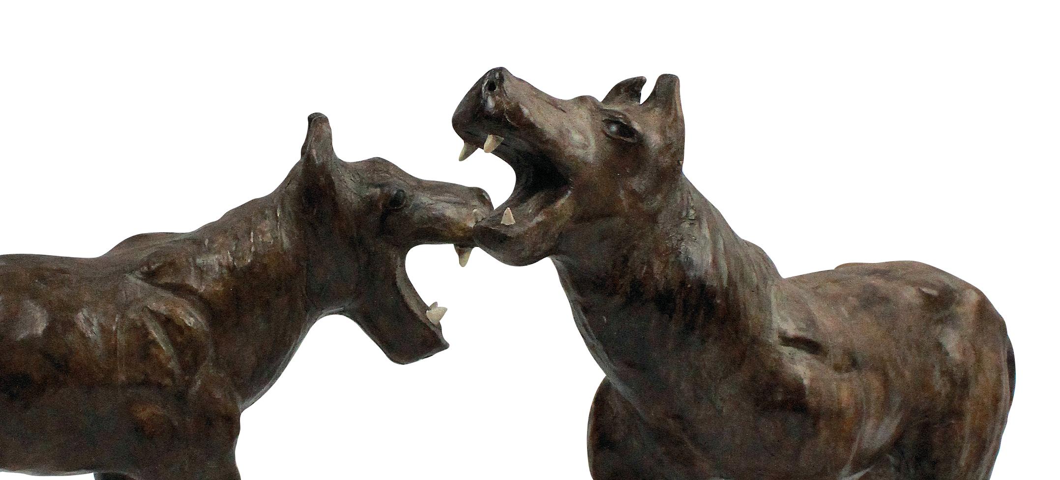 Pair of 19th Century Burmese Leather Mâché Tigers In Good Condition In London, GB