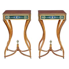 Pair of 19th Century Burr Birch Russian Occasional Tables