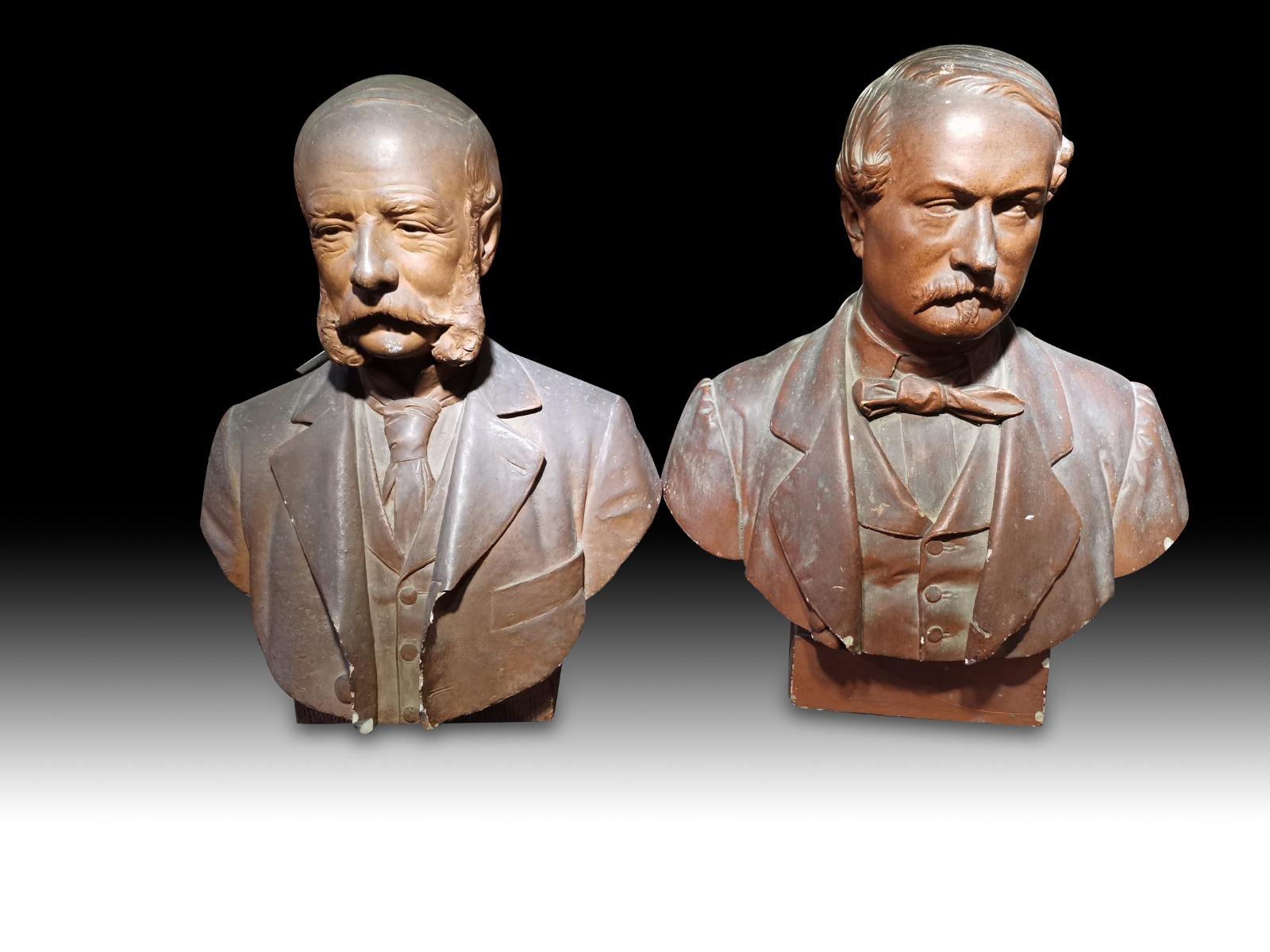 Pair of 19th Century Busts In Good Condition For Sale In Madrid, ES